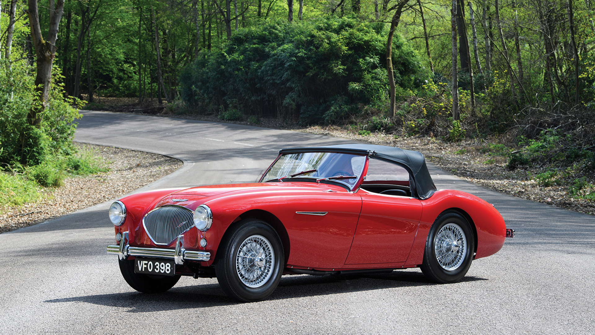 Image 1955 56 Austin Healey 100 4 (BN2) Red Retro Cars 1920x1080