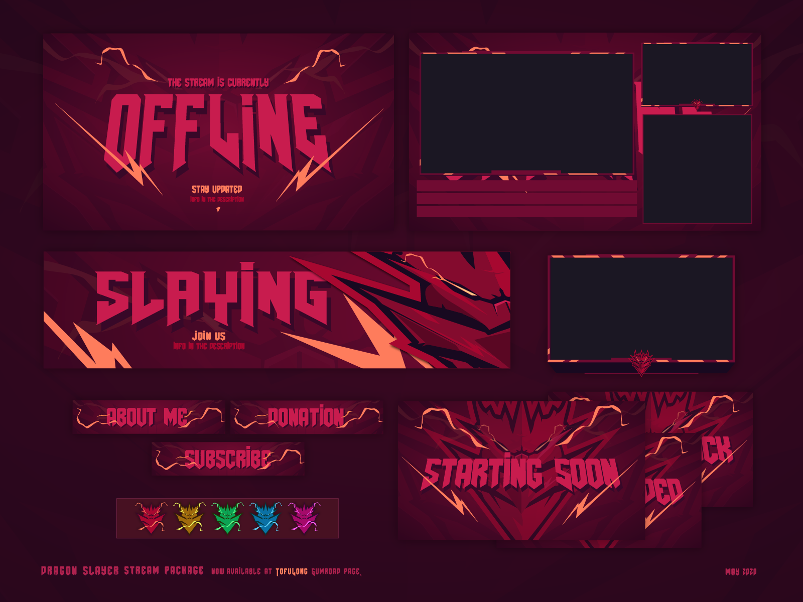 Epic Twitch Overlay For Streamers Slayer. Twitch streaming setup, Twitch, Youtube design