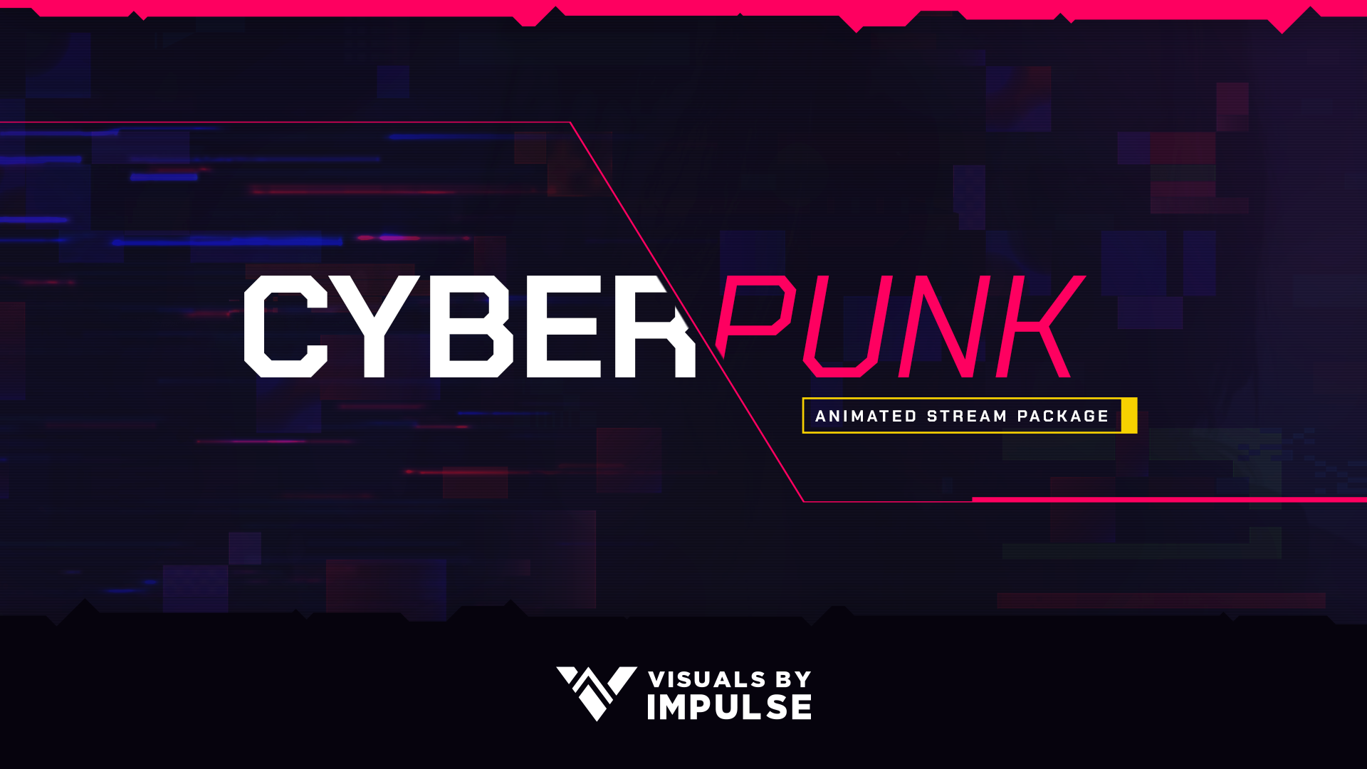 Cyberpunk Stream Package. Animated Twitch Overlays