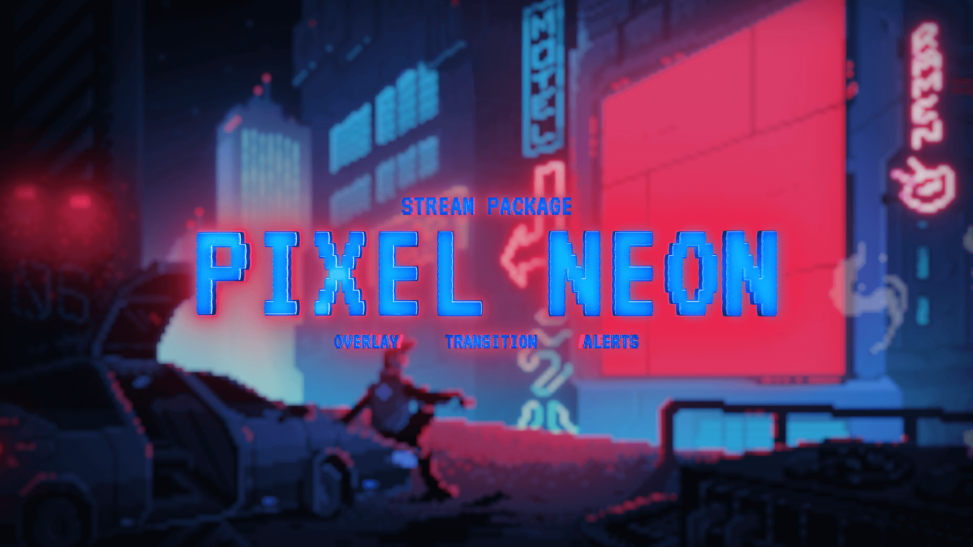 Pixel Neon Overlay and Alerts Package for OBS