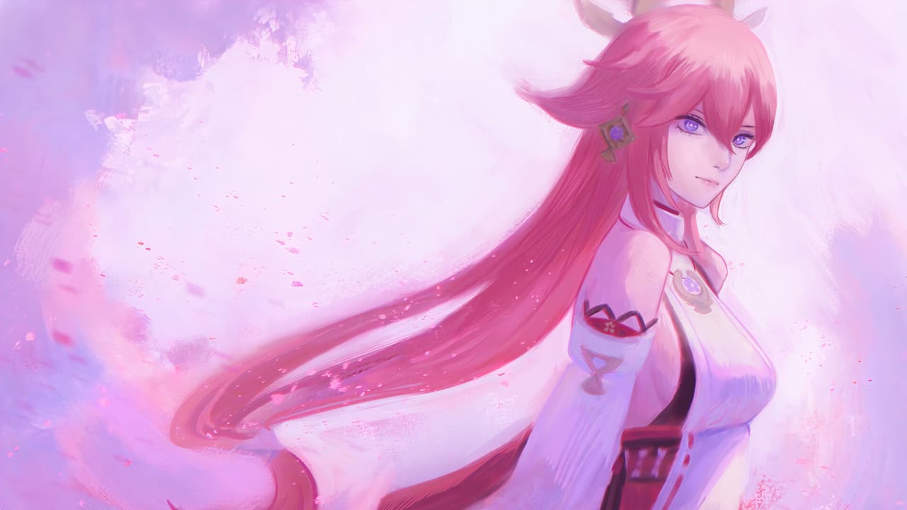 Yae Miko Genshin Impact PC DeskK Wallpaper free Download