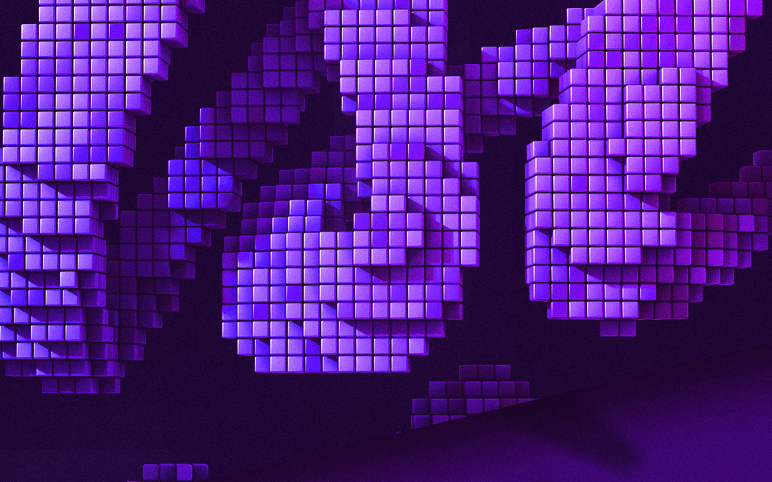 Digital Pixel Art Purple Pattern Background Wallpaper