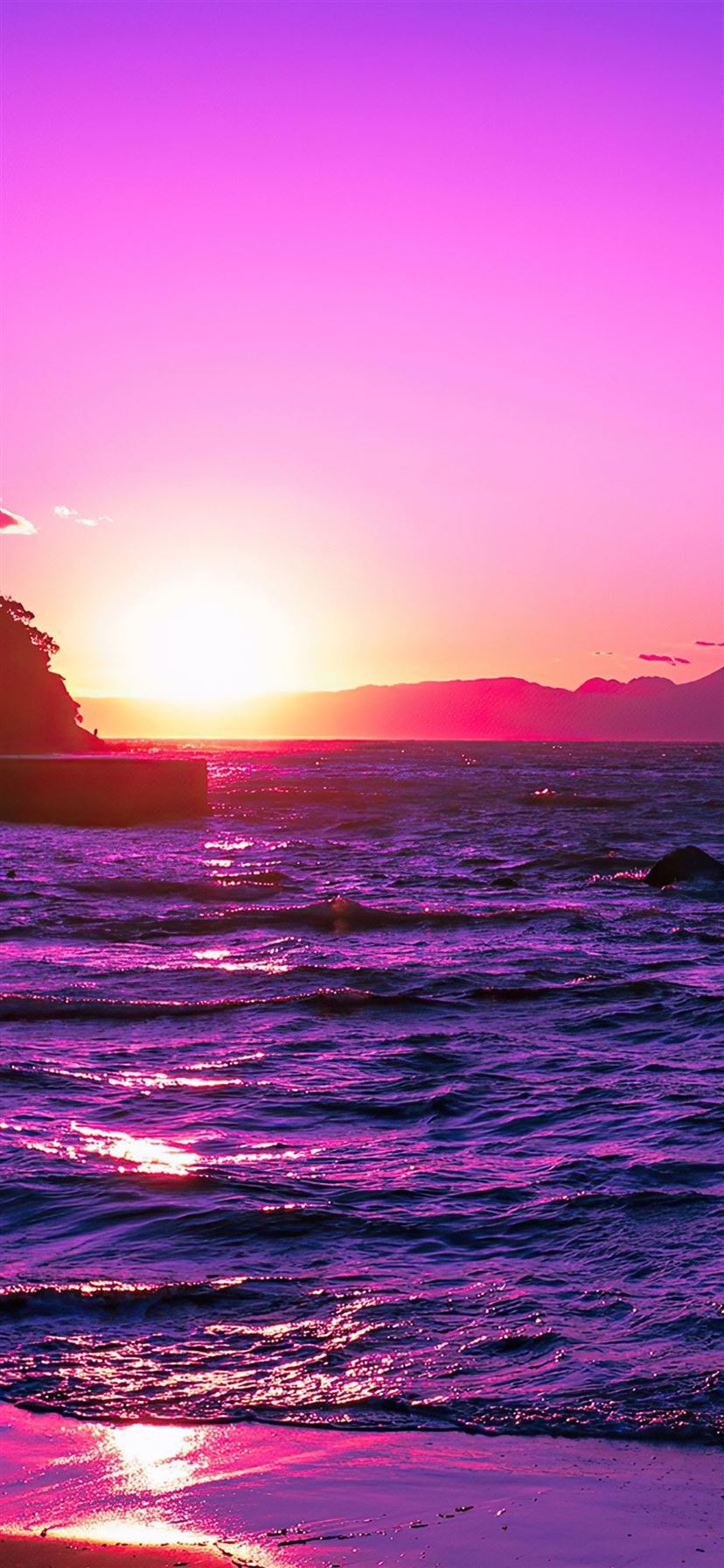 beautiful evening purple sunset 4k iPhone 11 Wallpaper Free Download