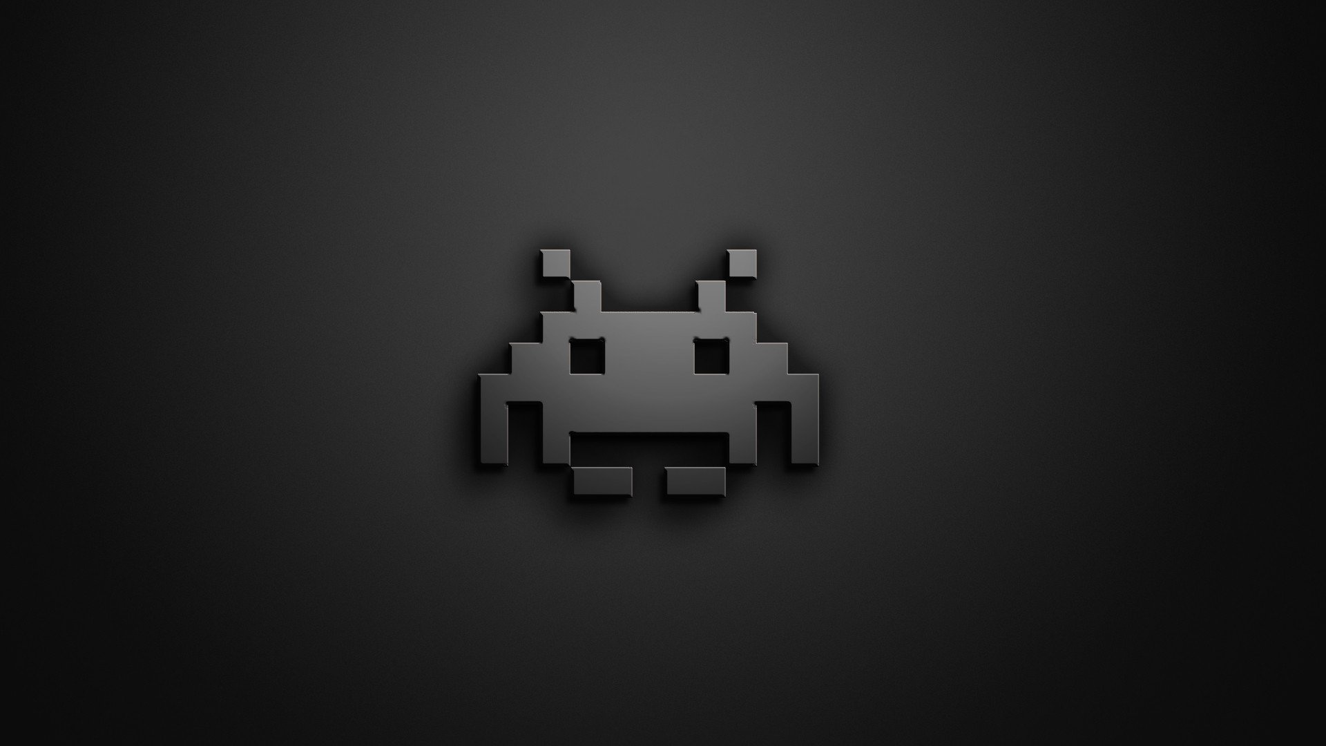 Space Invaders, Retro games, Video games, Monochrome, Simple background, Digital art HD Wallpaper / Desktop and Mobile Image & Photo