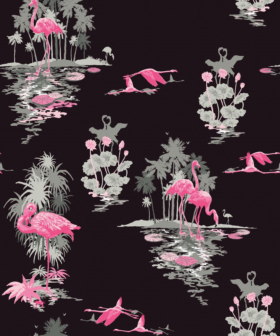 Flamingo Statement Wallpaper, bright Flamboyant
