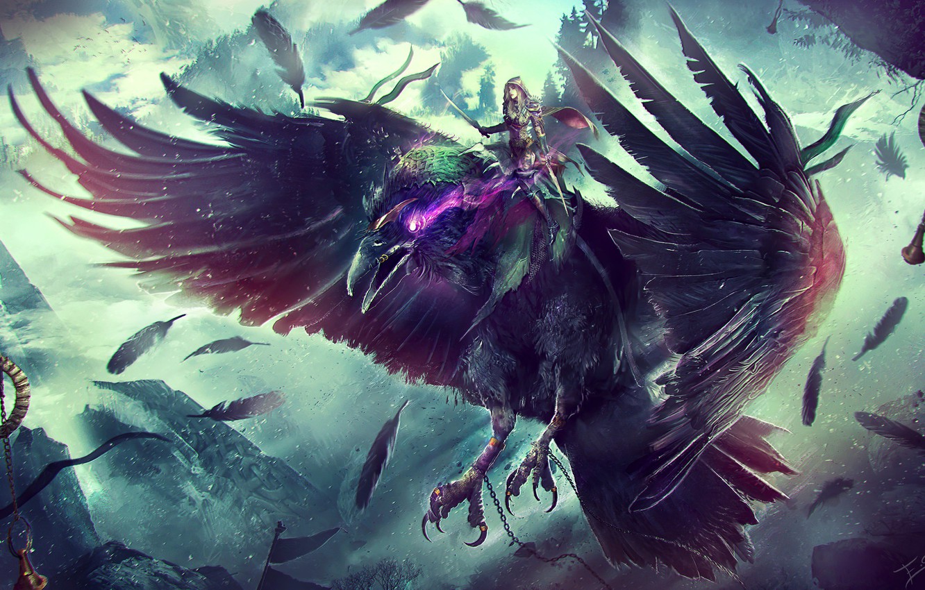 Wallpaper World of Warcraft, blizzard, warcraft, wow, raven, art, rogue image for desktop, section игры