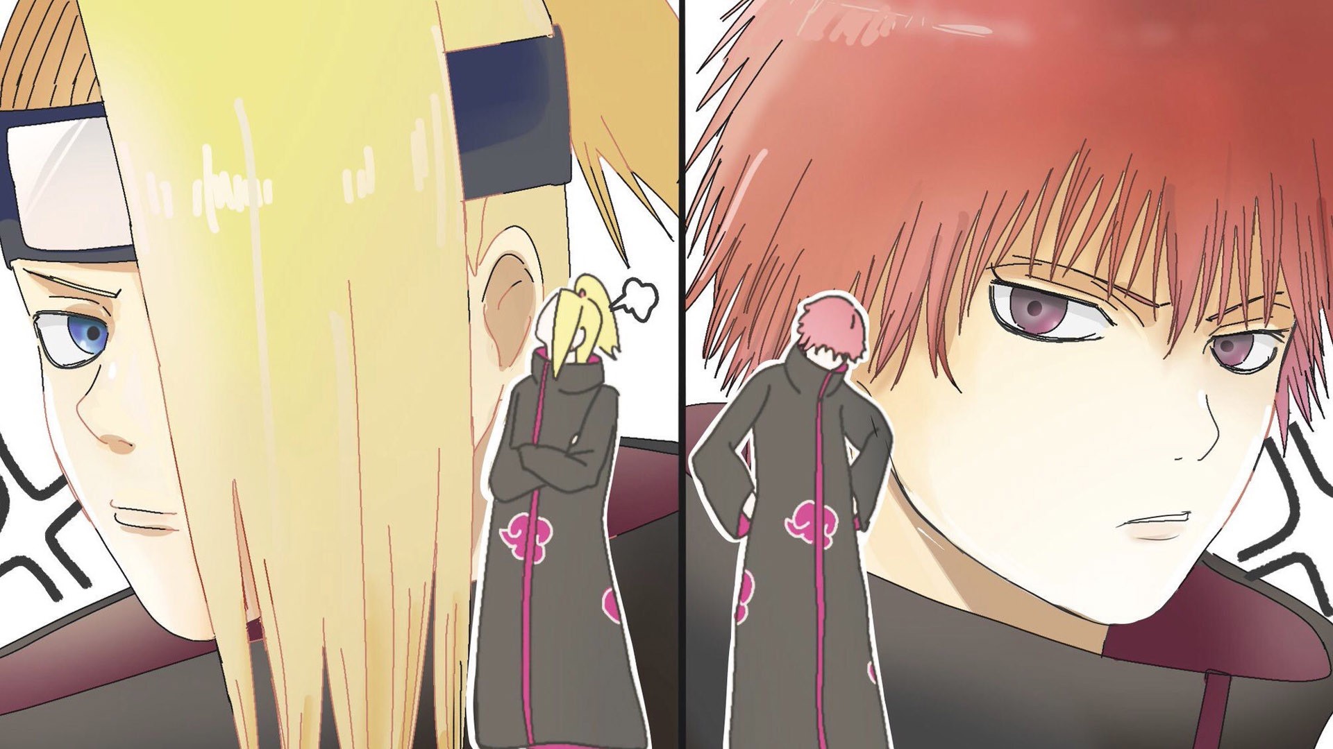 Akatsuki (Naruto) Deidara And Sasori HD Anime Wallpaper