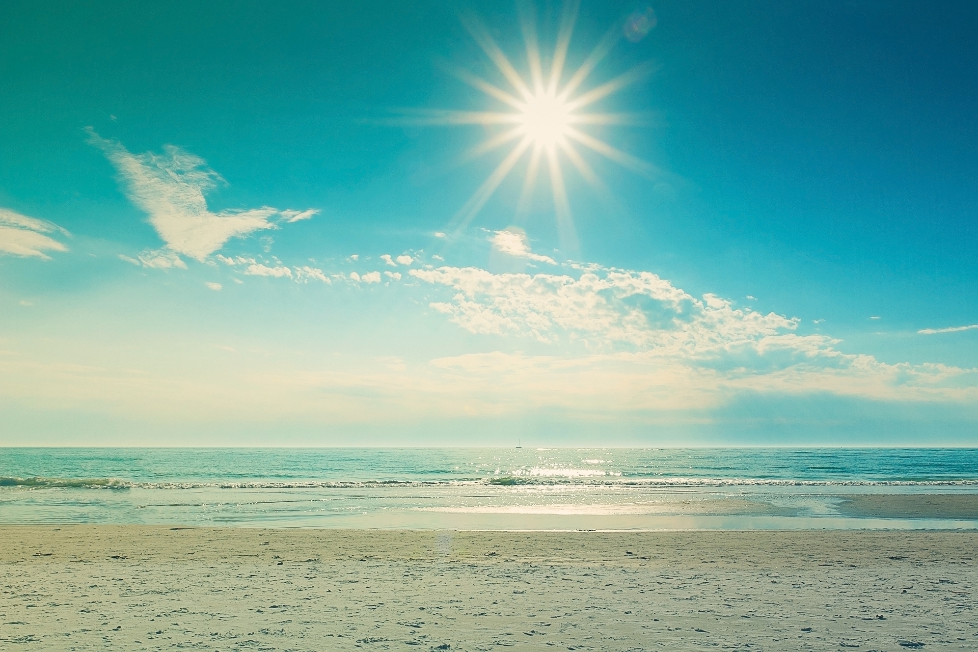 Landscape Sea Sand Summer Sun Photo Hd Wallpaper