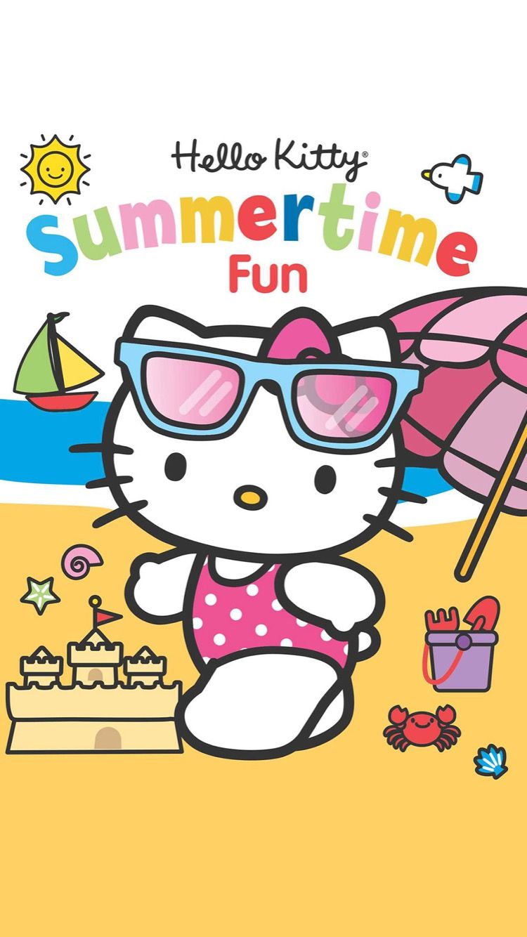 Summertime Kitty. #hellokitty. Hello kitty background, Hello kitty picture, Hello kitty art