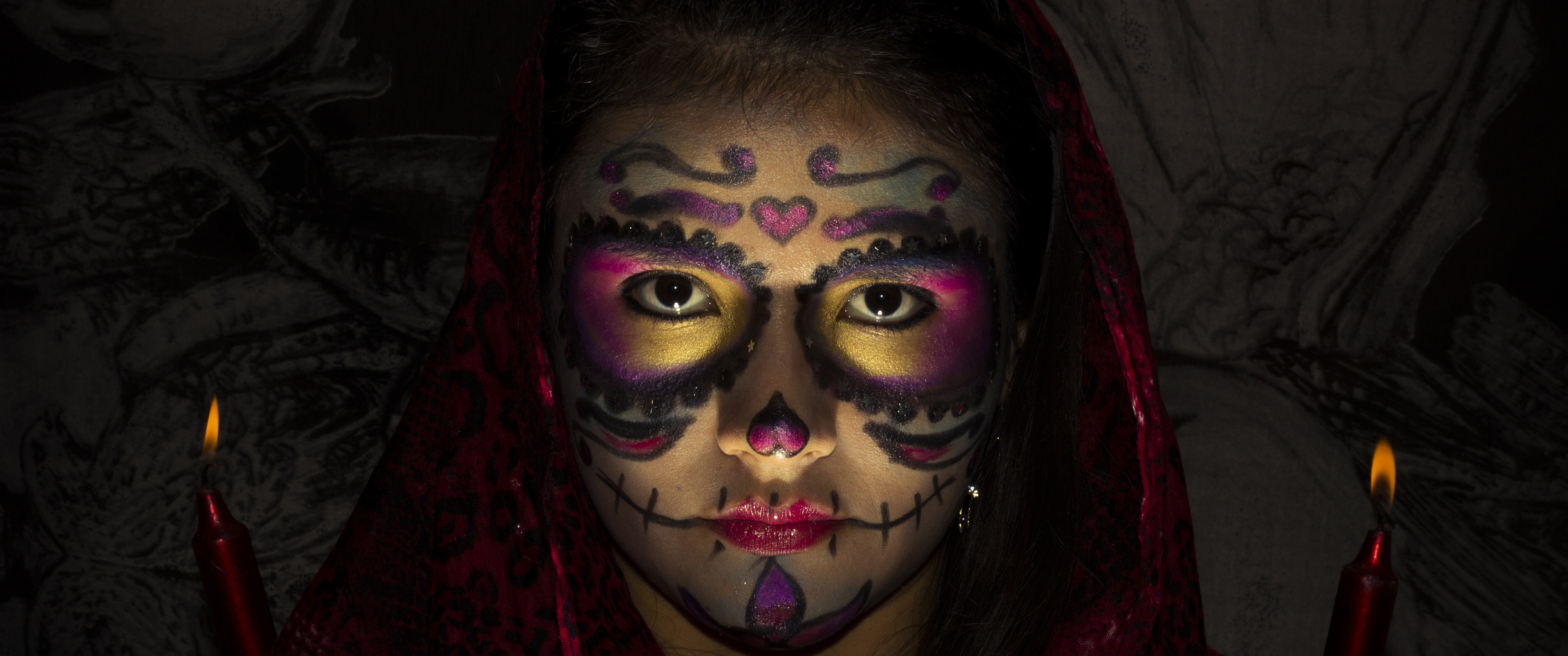 Woman Wallpaper 4K, Scary, Halloween, Mexican, Festival, 5K, Photography