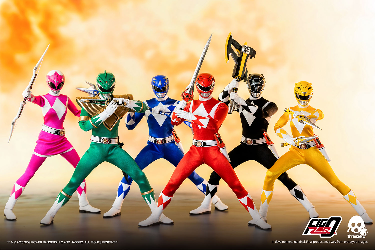 Core Rangers & Green Ranger Six Pack (Mighty Morphin Power Rangers) Sixth Scale Figure Set