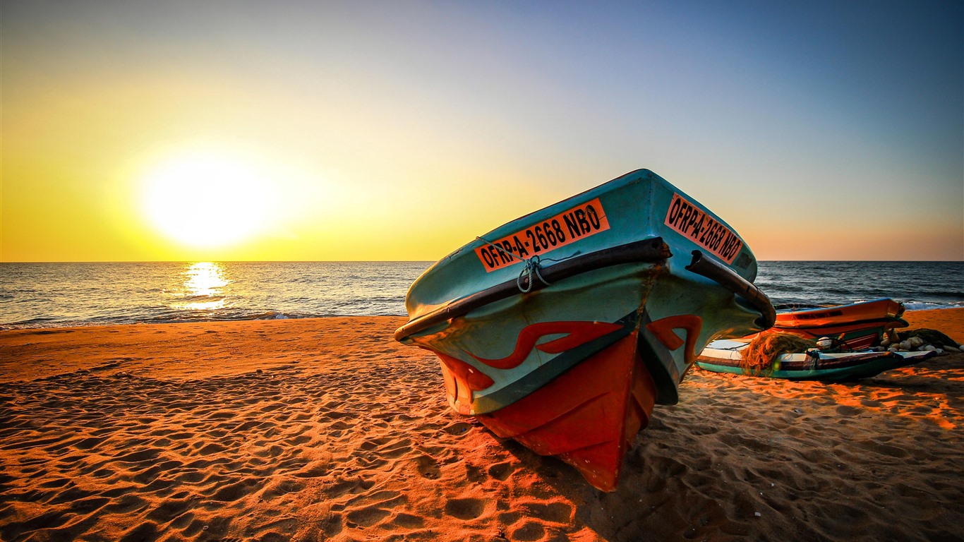 Beach Sunset Boat Negombo Sri Lanka Thailand 5K