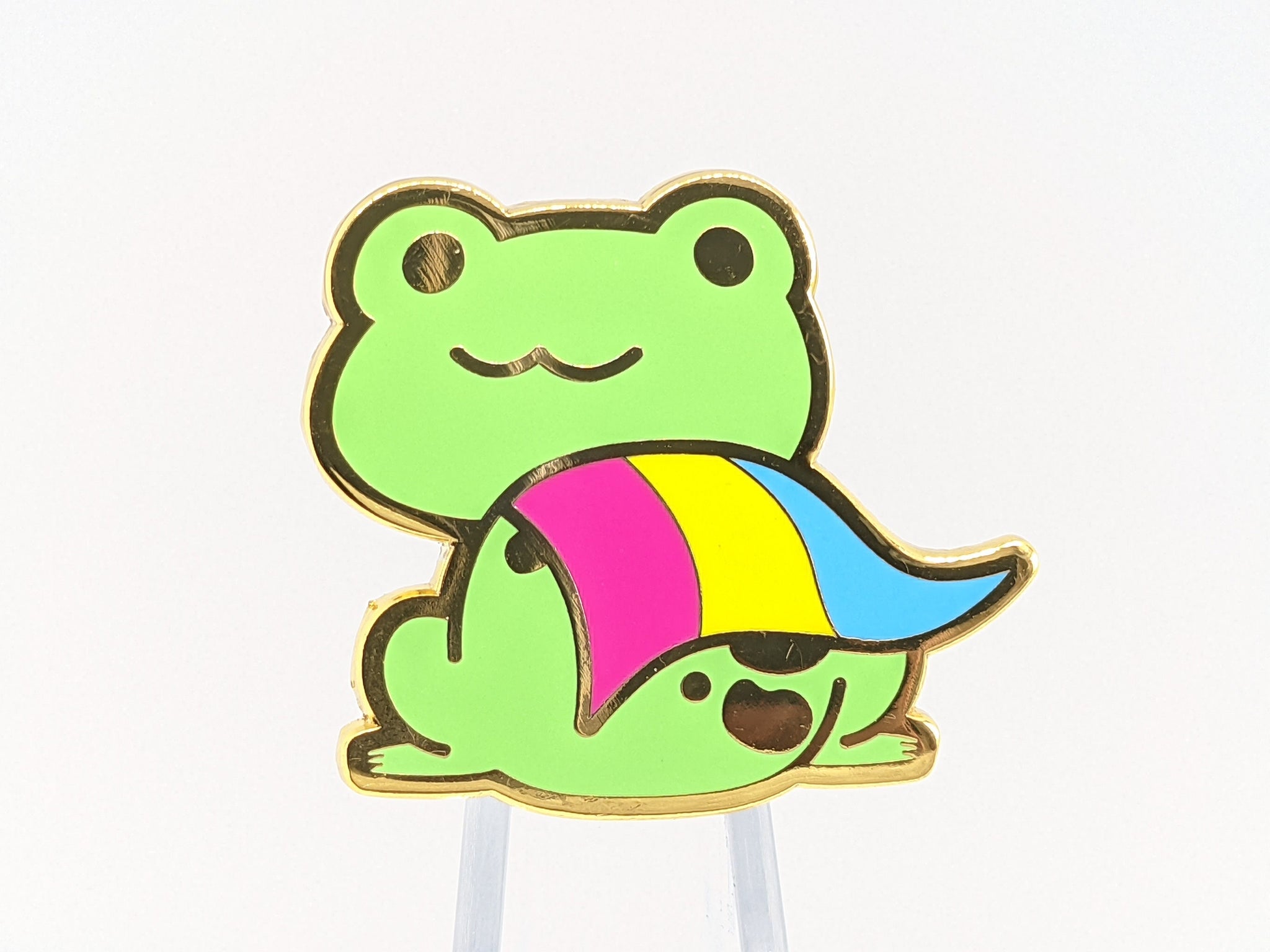 Pride Frog LGBTQ+ Flag Hard Enamel Pin. Choose Nonbinary, Asexual, Bi