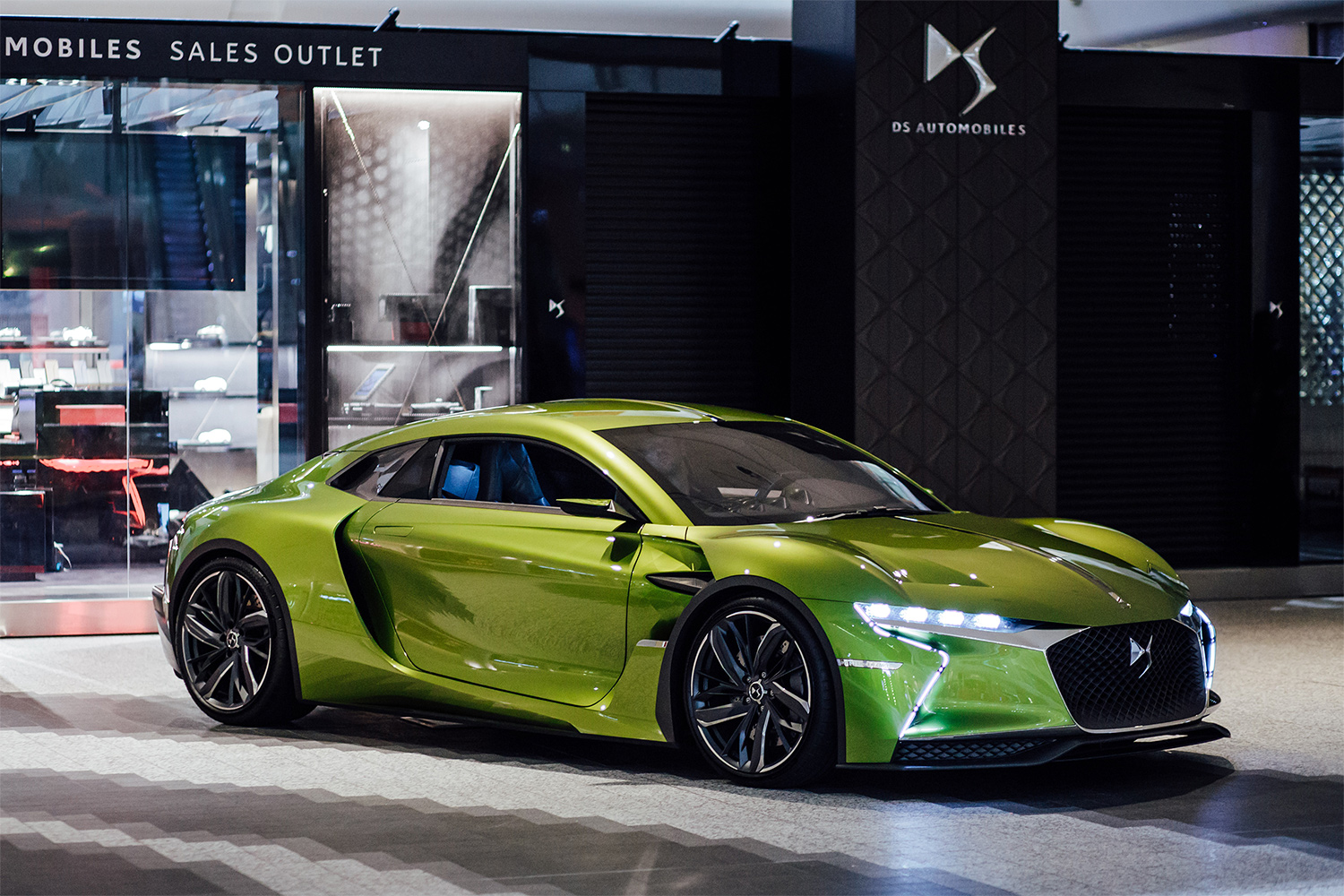 Driving Rare DS E TENSE Concept Car Through A Shopping Mall