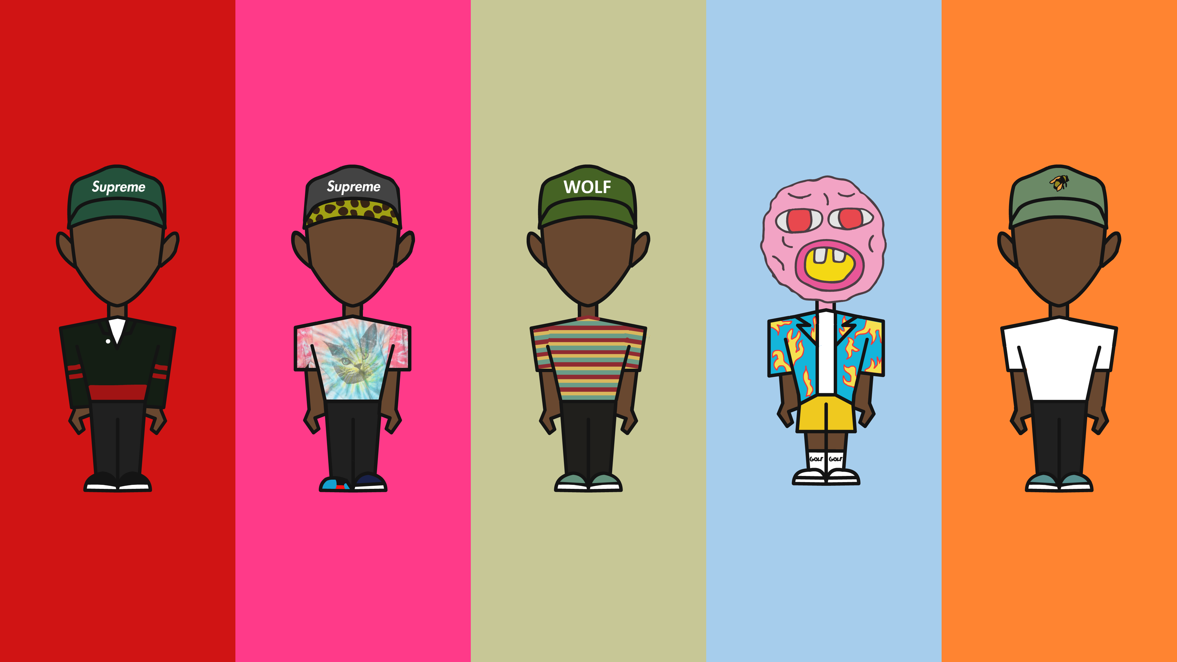 I've recreated the iconic Kanye wallpaper with Tyler, the Creator's albums! Enjoy!