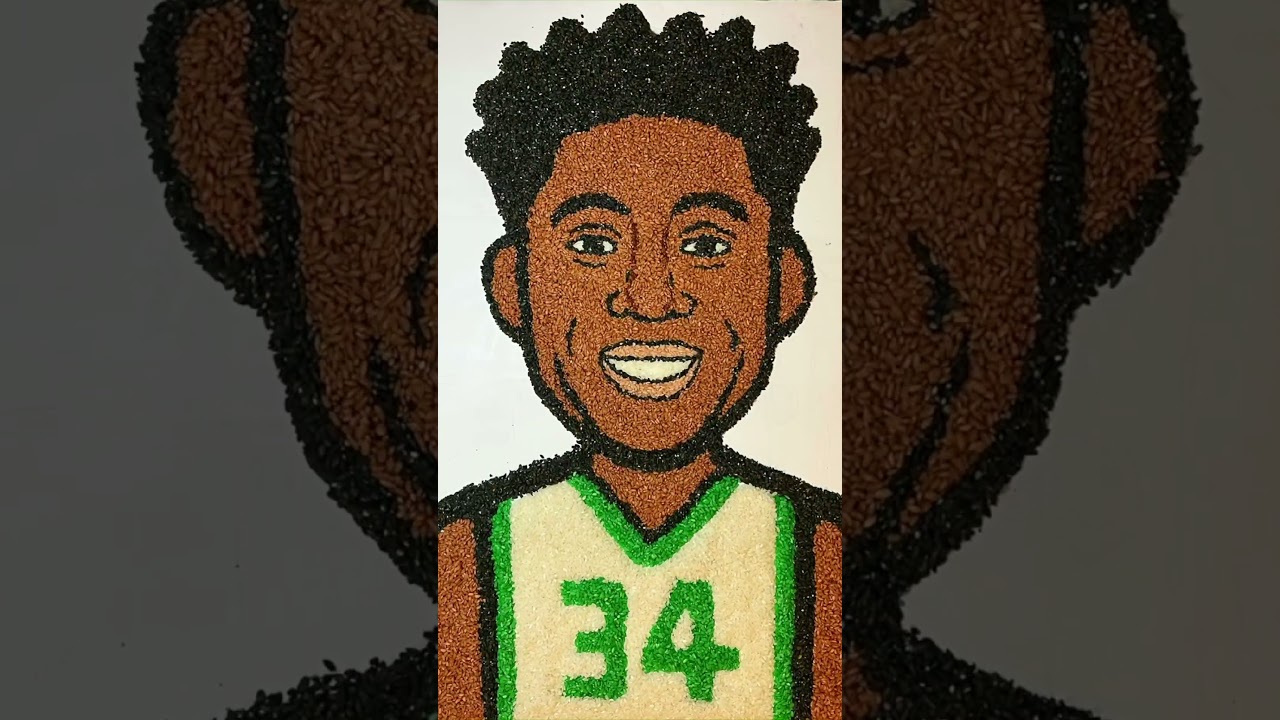 Texas Artist Creates Rice Art of Giannis Antetokounmpo to Celebrate Milwaukee Bucks Win
