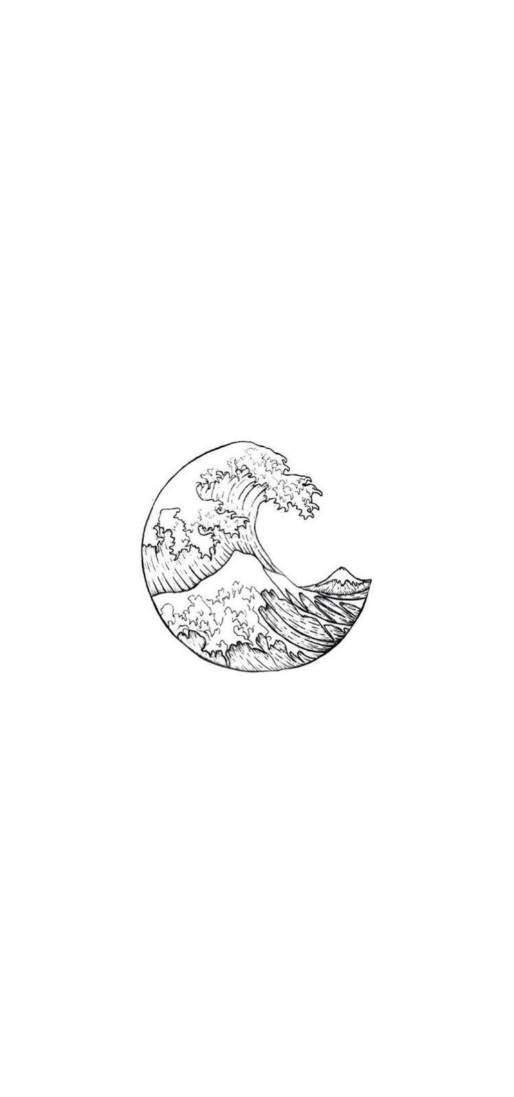 Something like this but the waves are white and the background is black. Waves wallpaper, White wallpaper, Minimalist wallpaper