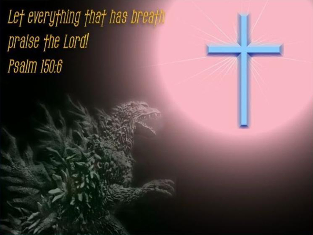 Godzilla praising God
