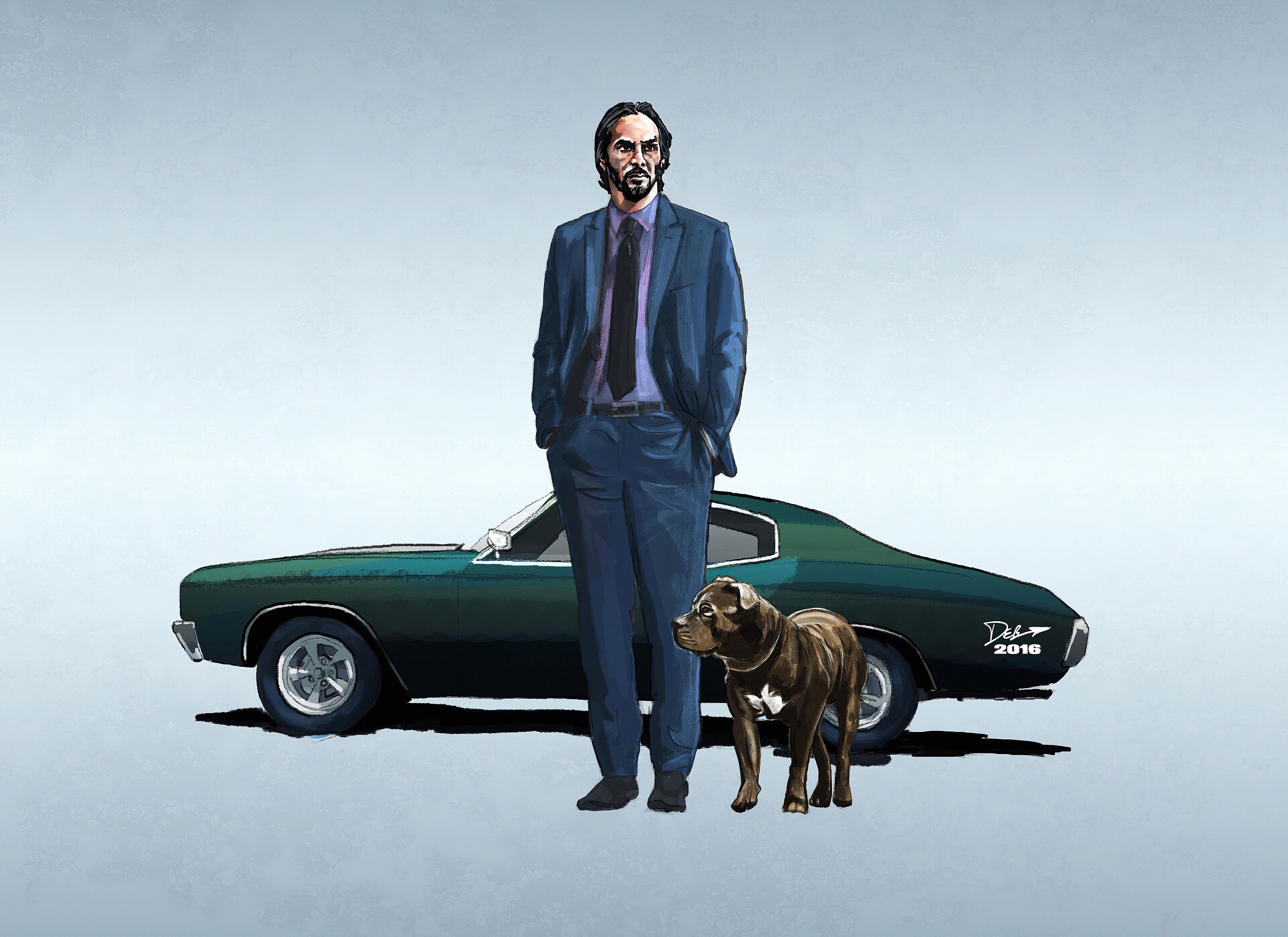 John Wick Car Wallpaper