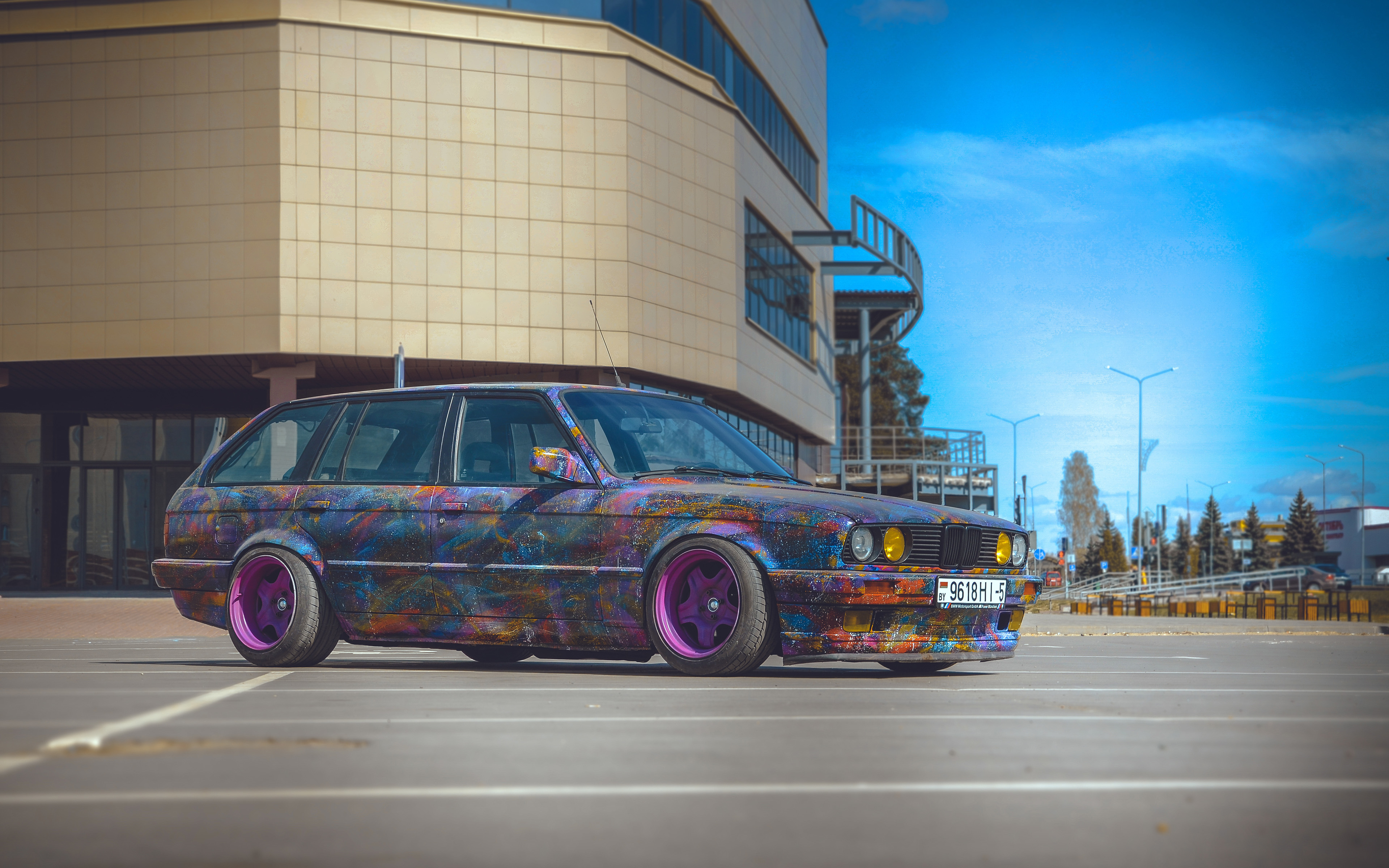 Download Wallpaper BMW 3 Series Touring, Tuning, Low Rider, E30, German Cars, BMW E30, BMW For Desktop With Resolution 3840x2400. High Quality HD Picture Wallpaper