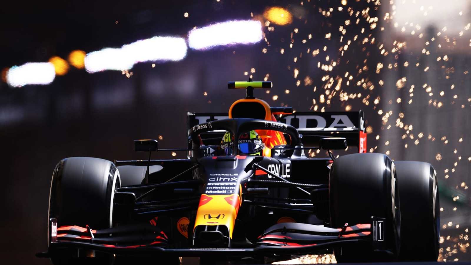 Red Bull sponsor for Formula 1 team - Race car on the road