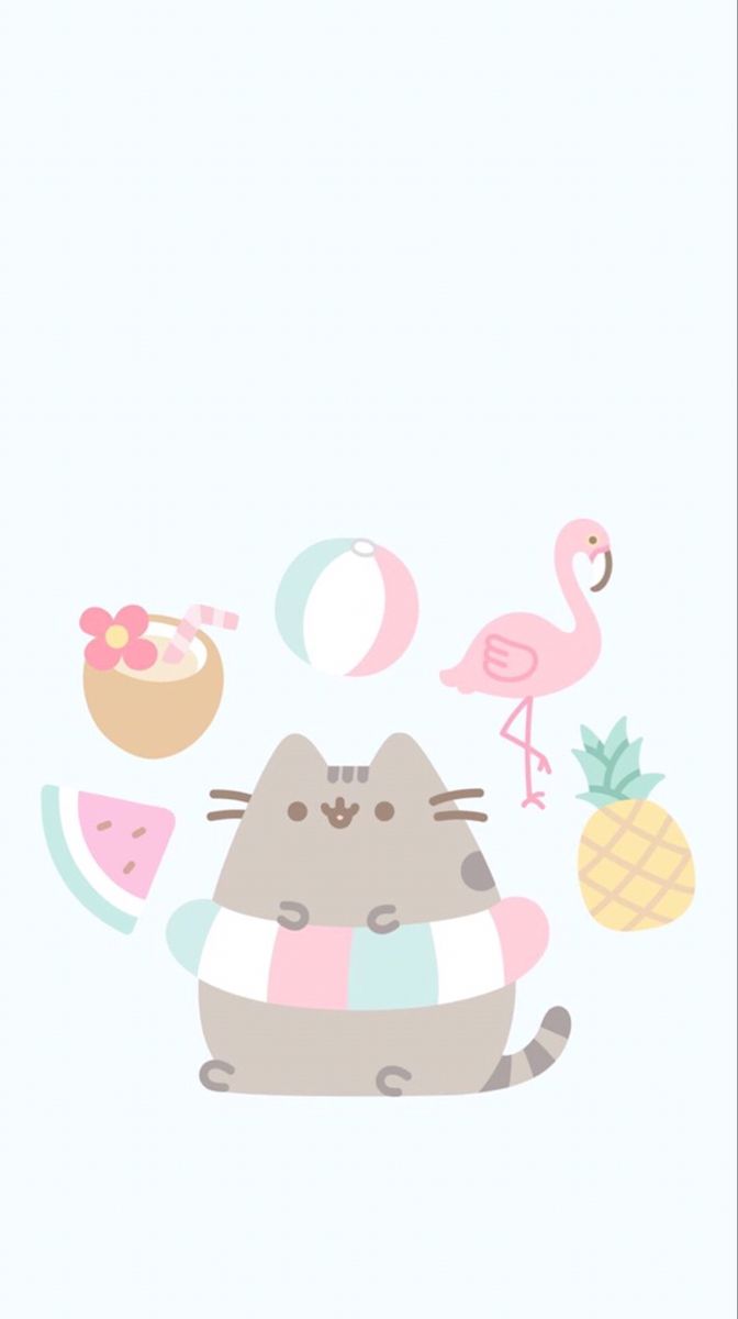 Tropical. Pusheen cat, Pusheen cute, Cat wallpaper