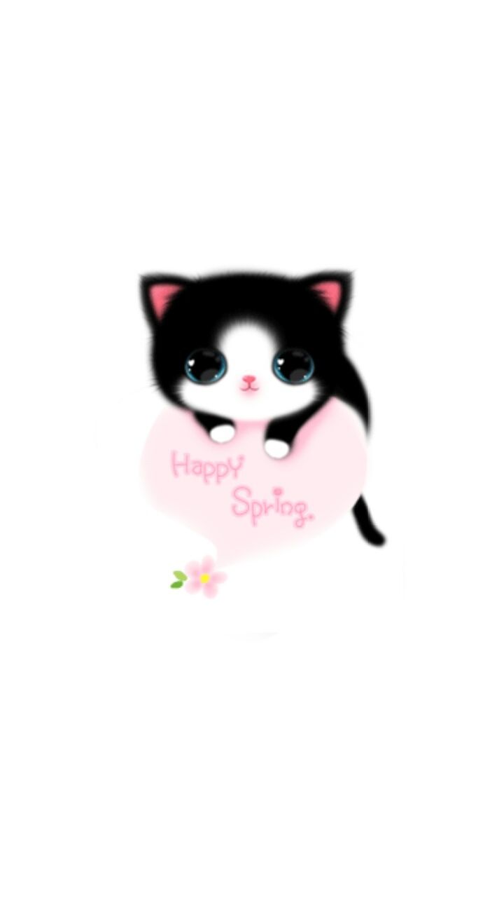 Cute Spring Cat Wallpaper