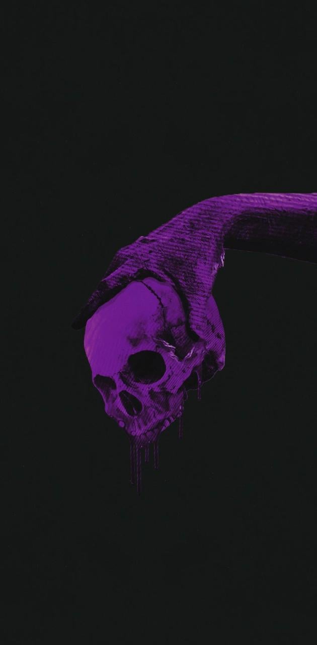 Skull hand Purple wallpaper