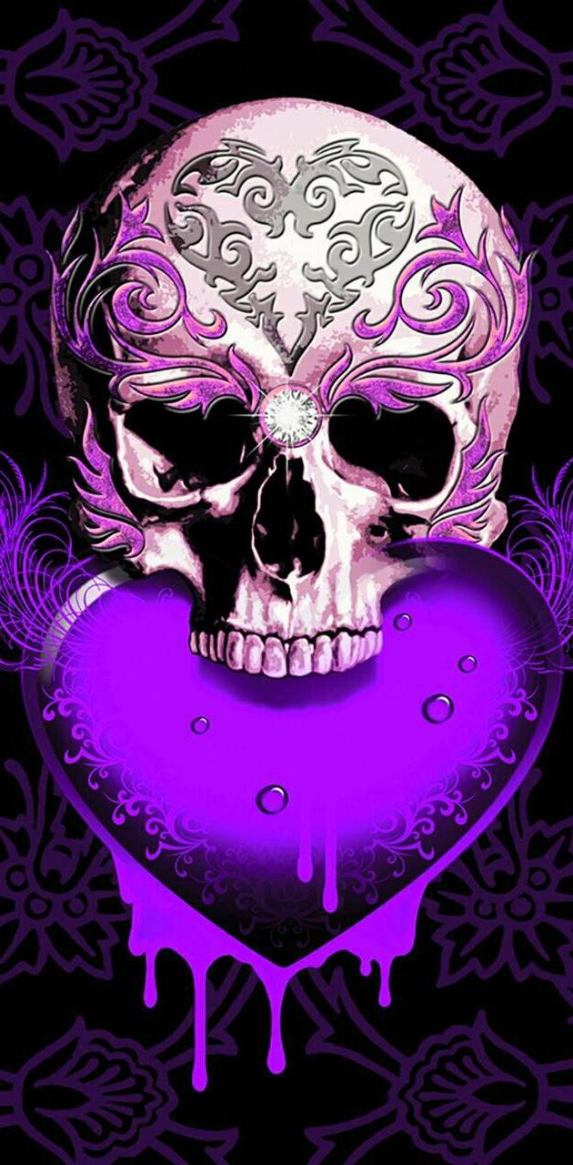 Purple skull wallpaper