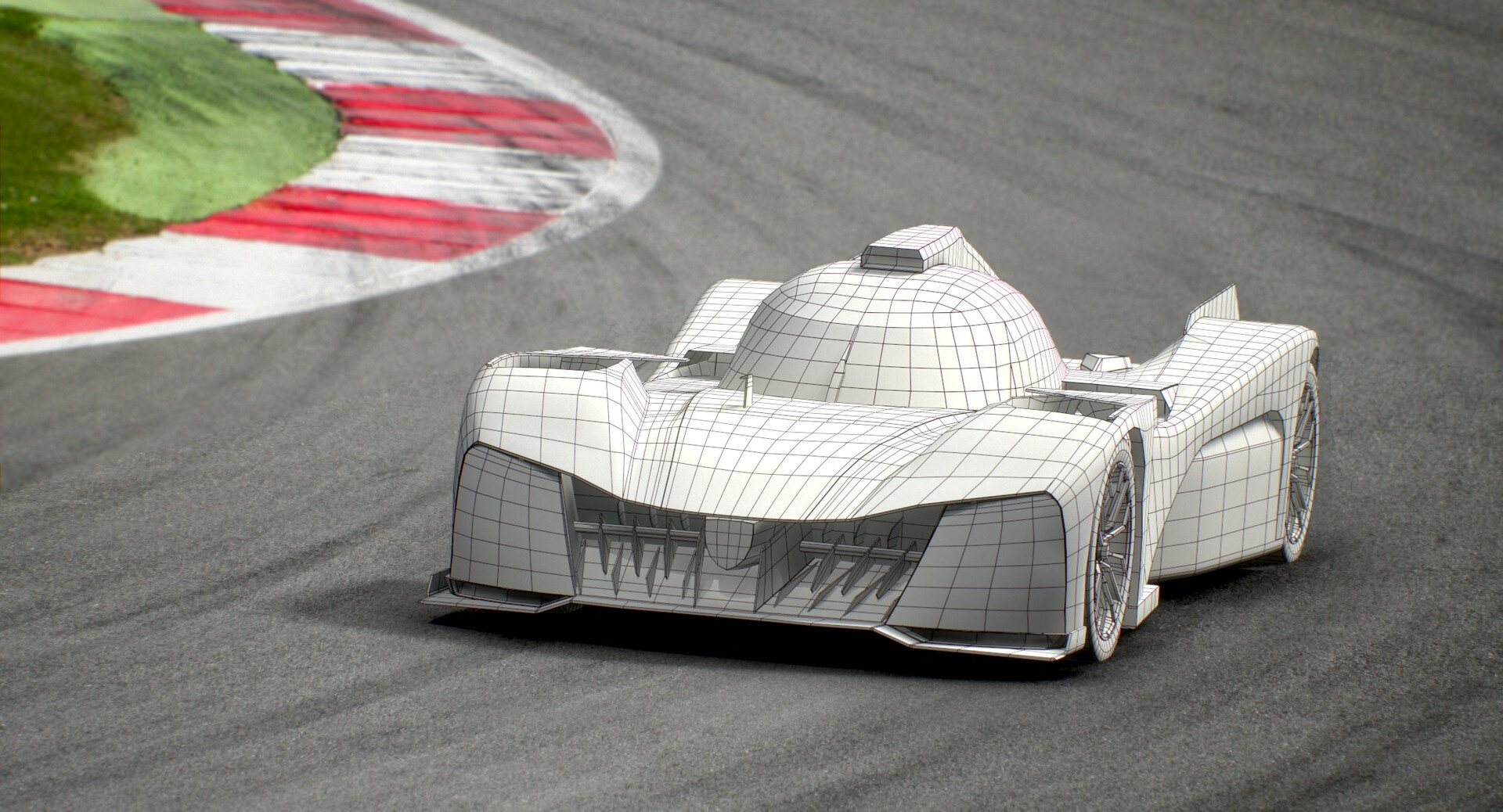 Peugeot 9X8 Hypercar WEC LMH Season 2022 Low Poly PBR 3D Model
