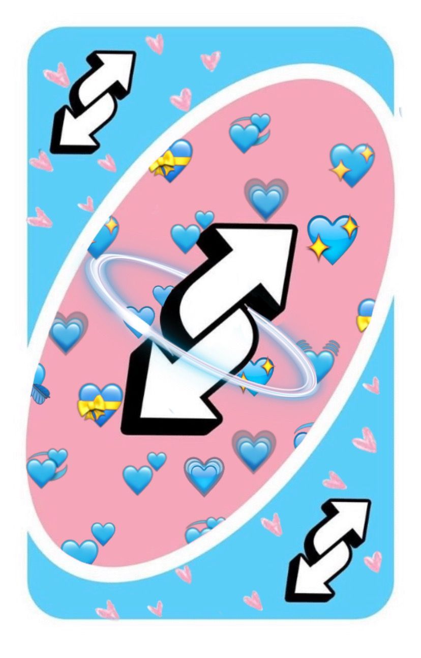 Reverse Uno no U Heart Meme Card Pink Aesthetic Cute 