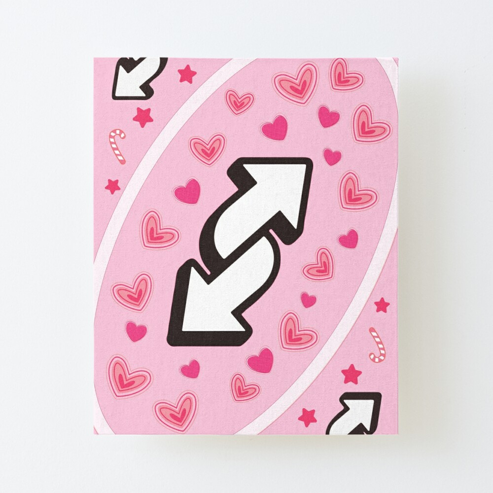 Uno Reverse Card Pink Unicorn Heart Art Board Print