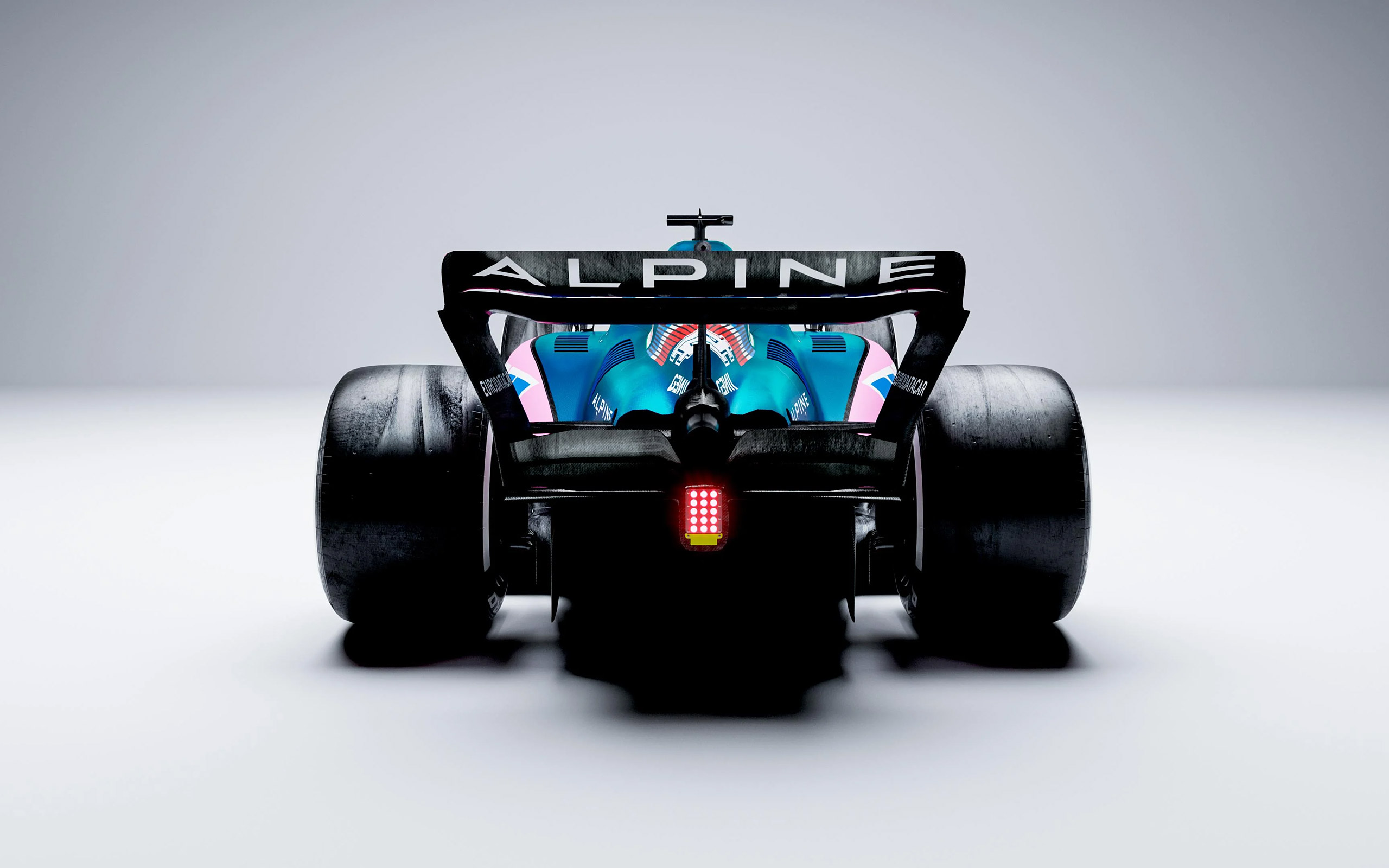 Download wallpaper 2022, Formula 1, Alpine A522, rear view, exterior, A522, BWT Alpine F1 Team, F1, 2022 season for desktop with resolution 2560x1600. High Quality HD picture wallpaper