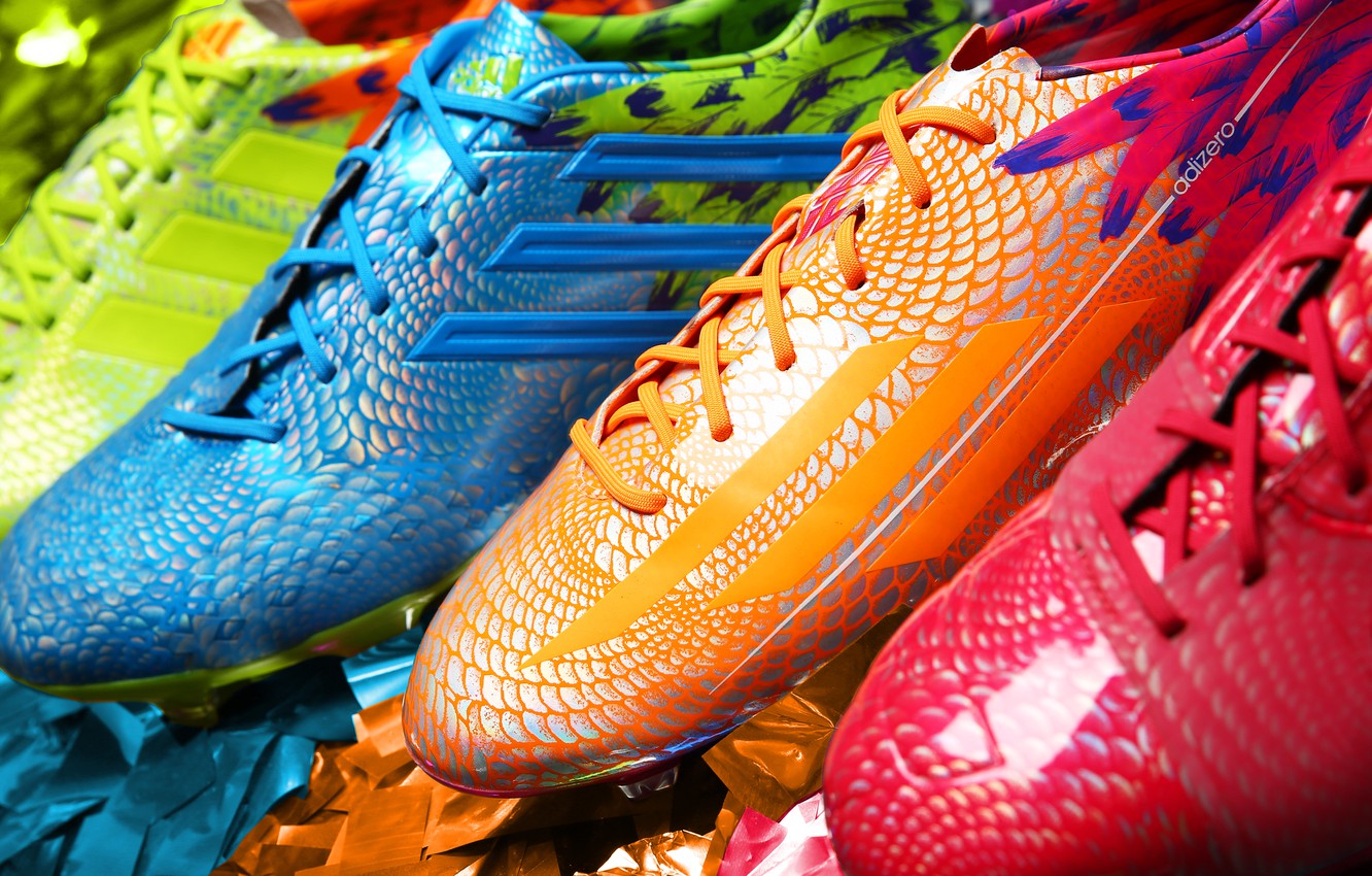 Wallpaper football, paint, super, adidas, new, cleats, the colors of the rainbow, adizero image for desktop, section спорт