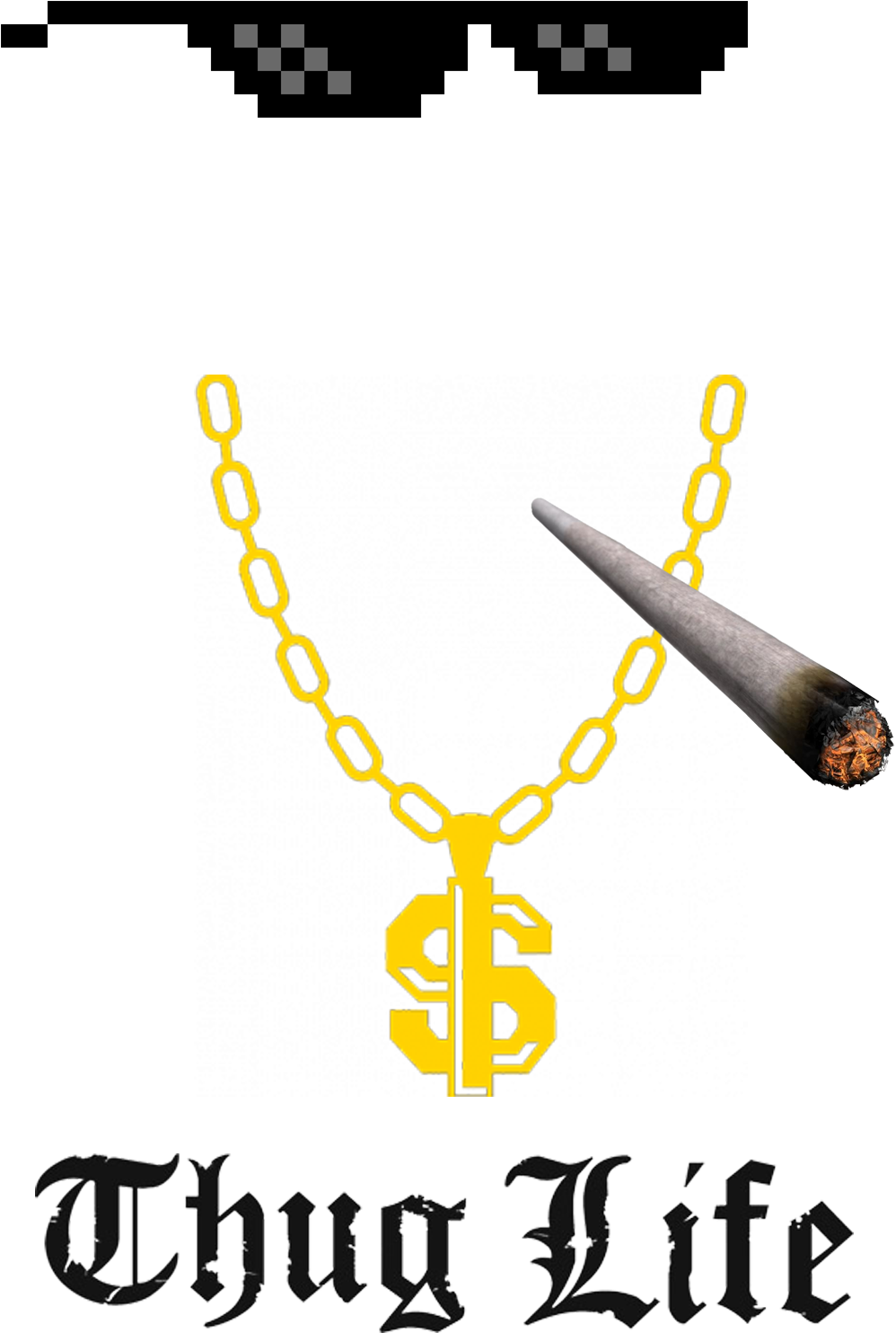 Text Joint Chain Glasses) Life Cigarette Png, png download, transparent png image. Thug life, Thug, Life
