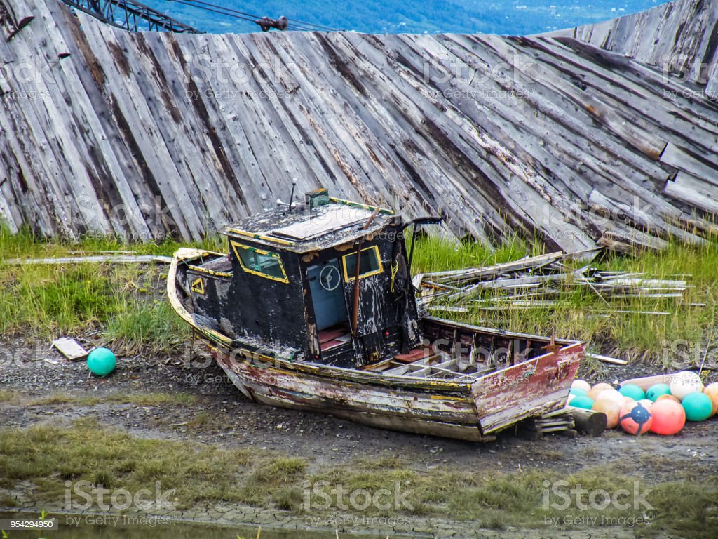 Abandoned Boat On Dry Land Image Now