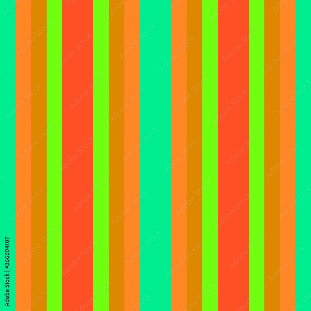 vertical lines background medium spring green, lawn green and dark orange colors. background pattern element with stripes for wallpaper, wrapping paper, fashion design or web site Stock Illustration