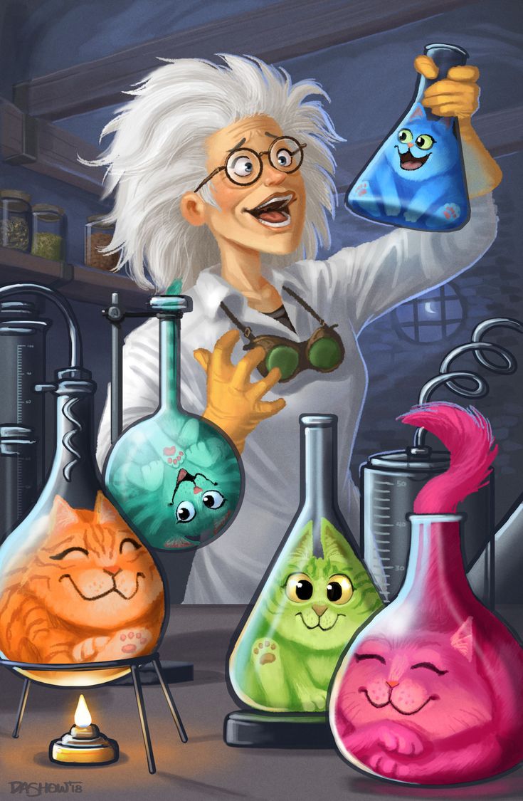 Cat Scientist Artwork 19rY3. Chemistry Art, Biology Art, Science Art