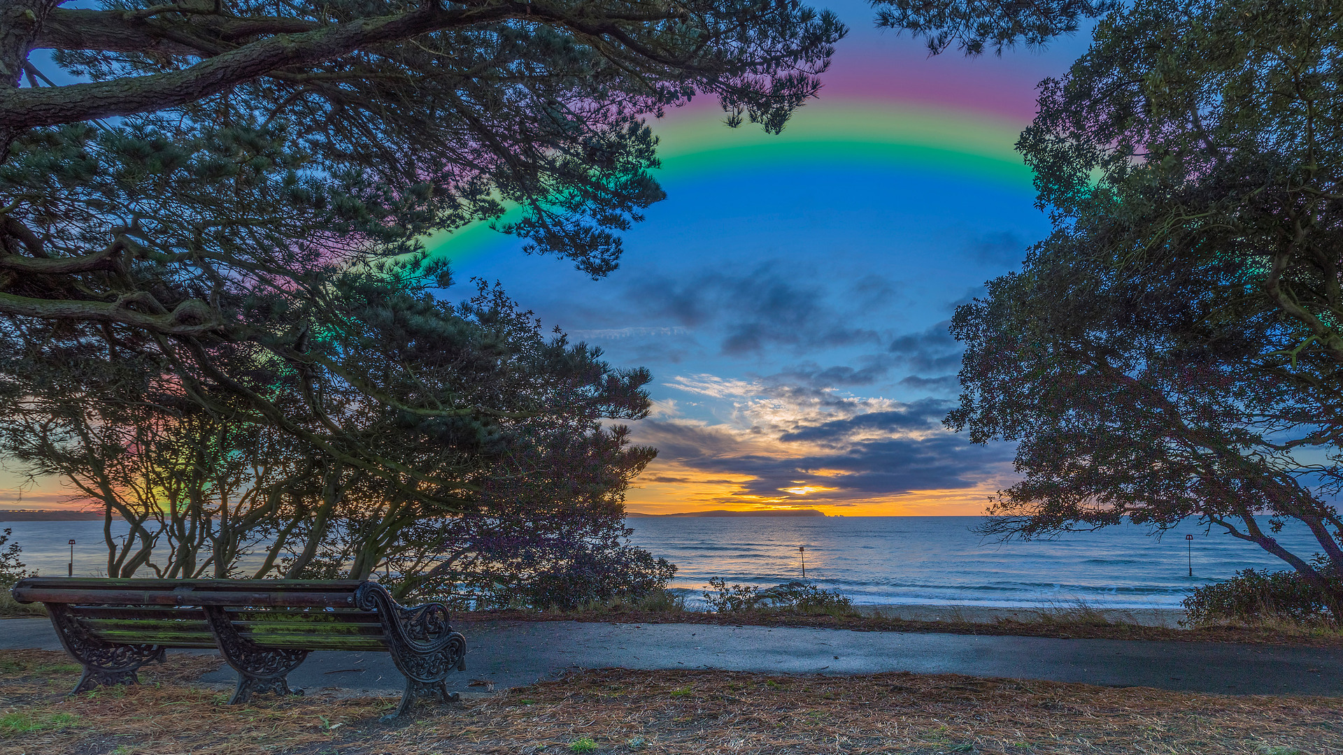 Rainbow Over the Lake Laptop Full HD 1080P HD 4k Wallpaper, Image, Background, Photo and Picture