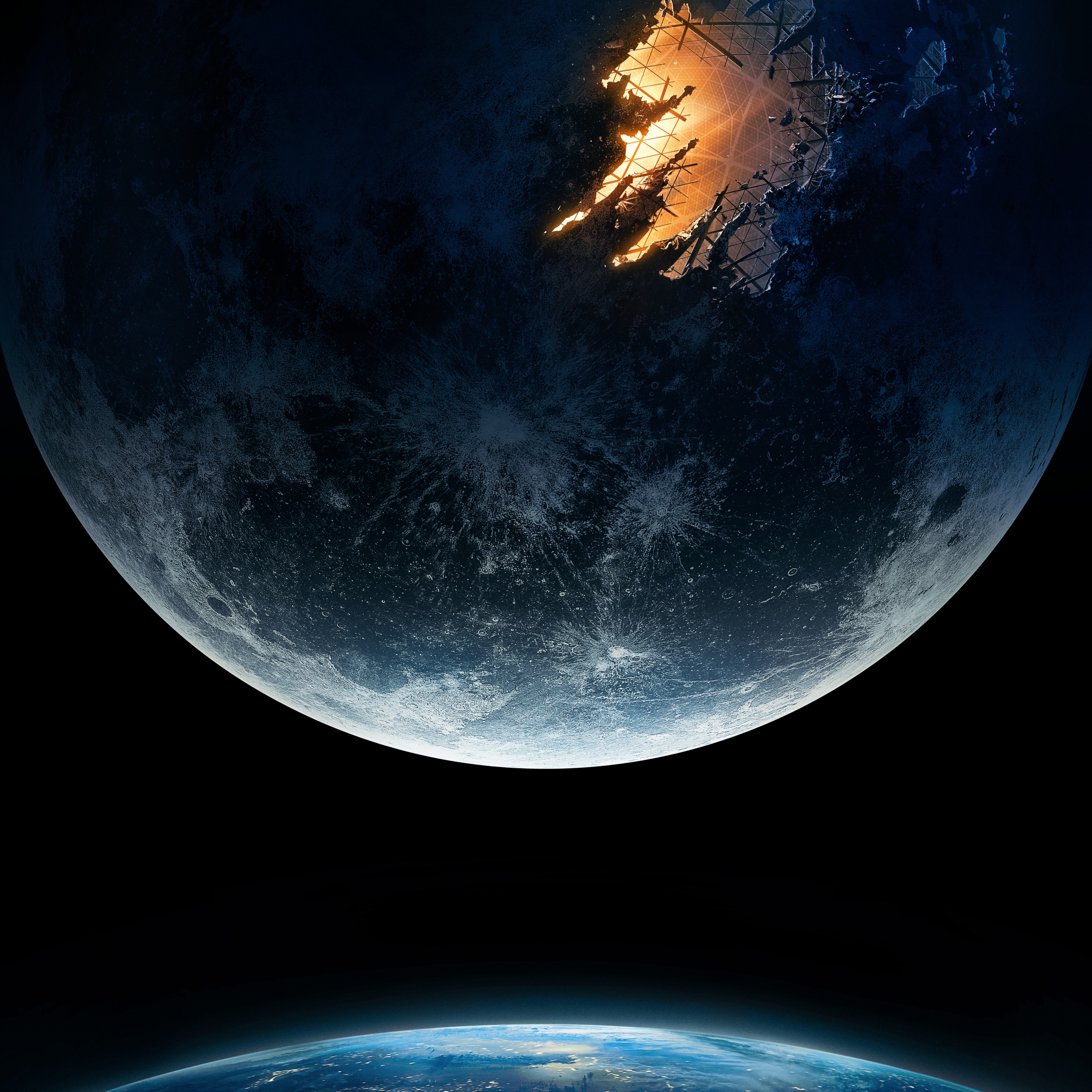 Moonfall Wallpaper 4K, 2022 Movies, Sci Fi, 5K, 8K, Black Dark