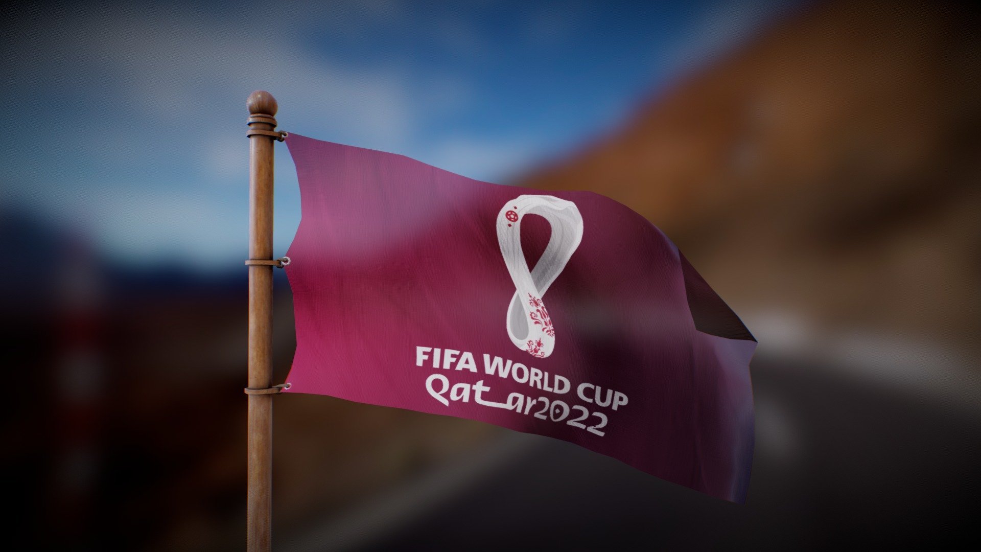 FIFA World Cup Qatar 2022 flag Animated Royalty Free 3D model by Deftroy [d793a3e]