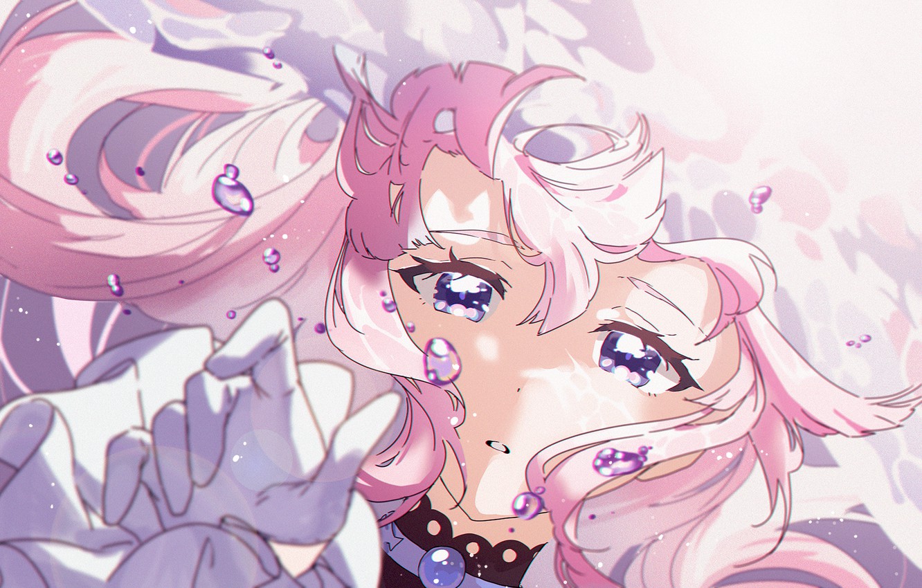 Wallpaper sadness, girl, drops, Genshin Impact, Sangonomiya Kokomi image for desktop, section игры