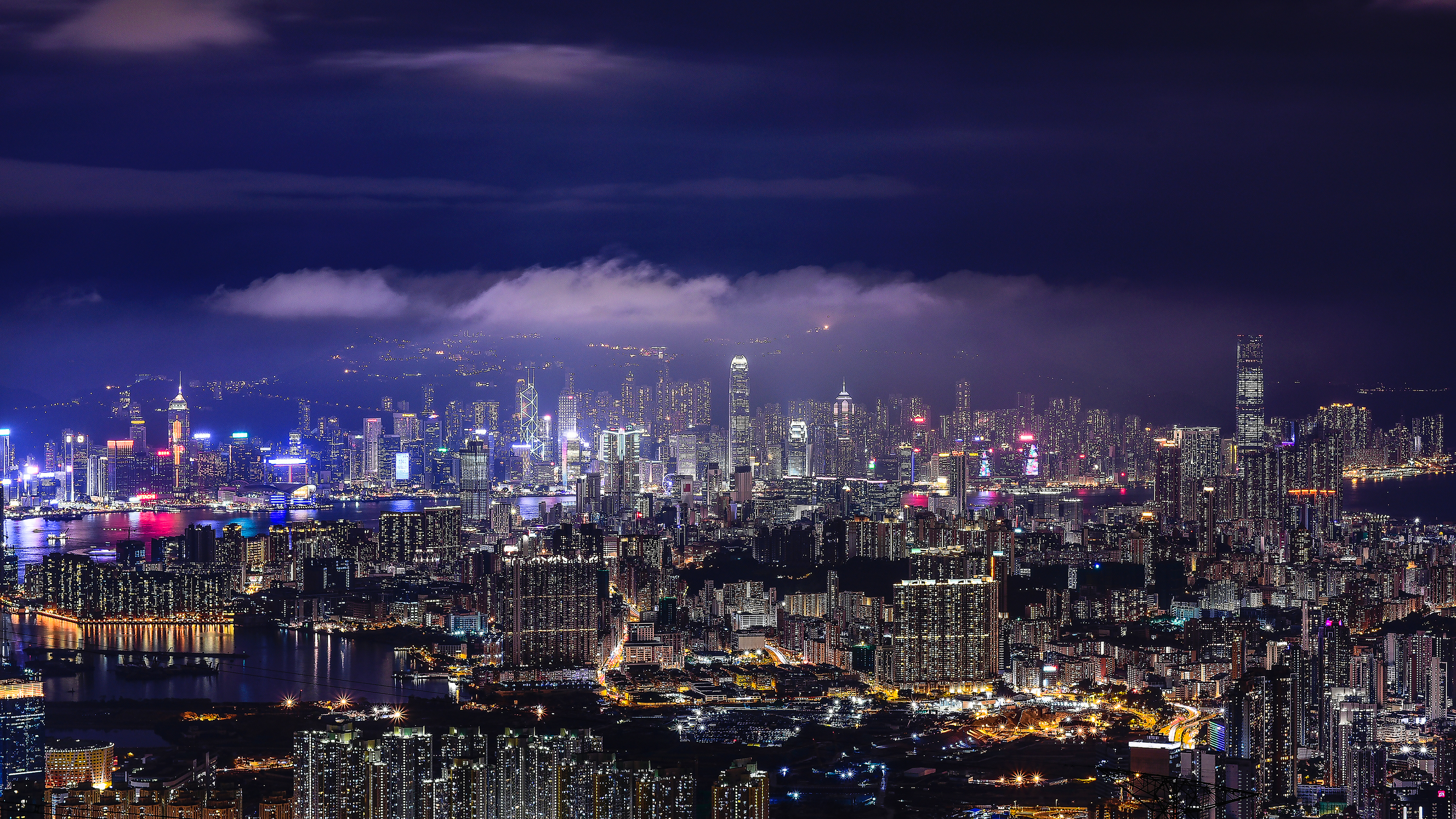 Cityscape Wallpaper 4K, Hong Kong, Night, City Lights, Skyline, World Search Results