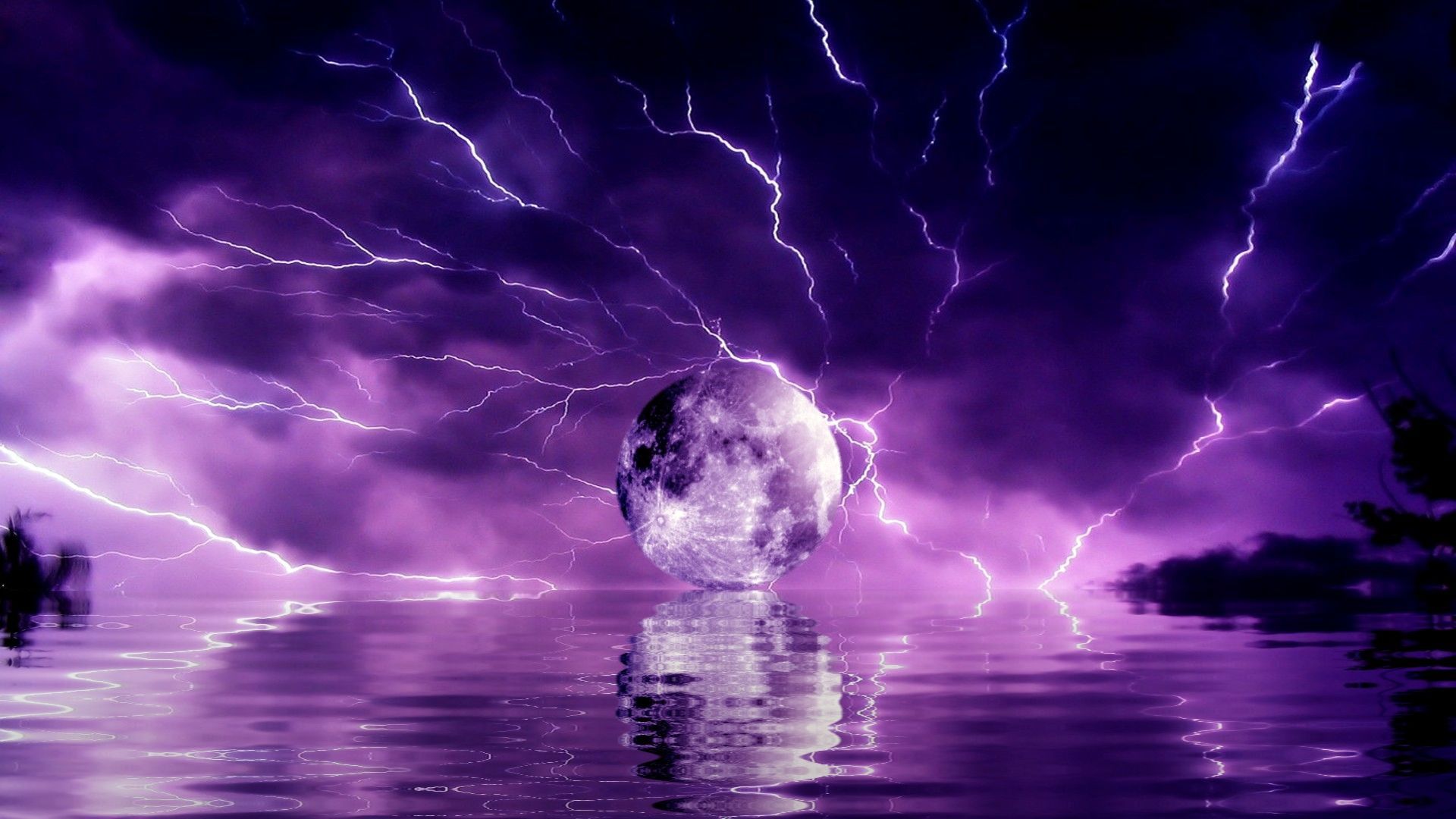 Purple Lightning Storm Wallpaper Free Purple Lightning Storm Background