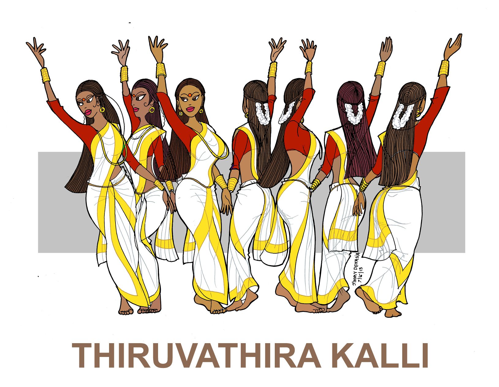 Illustration of #Thiruvathira Kali, a #folkDance of #Kerala. Literally means #SacredWave that created the universe. Co. India art, Summer illustration, Royal art