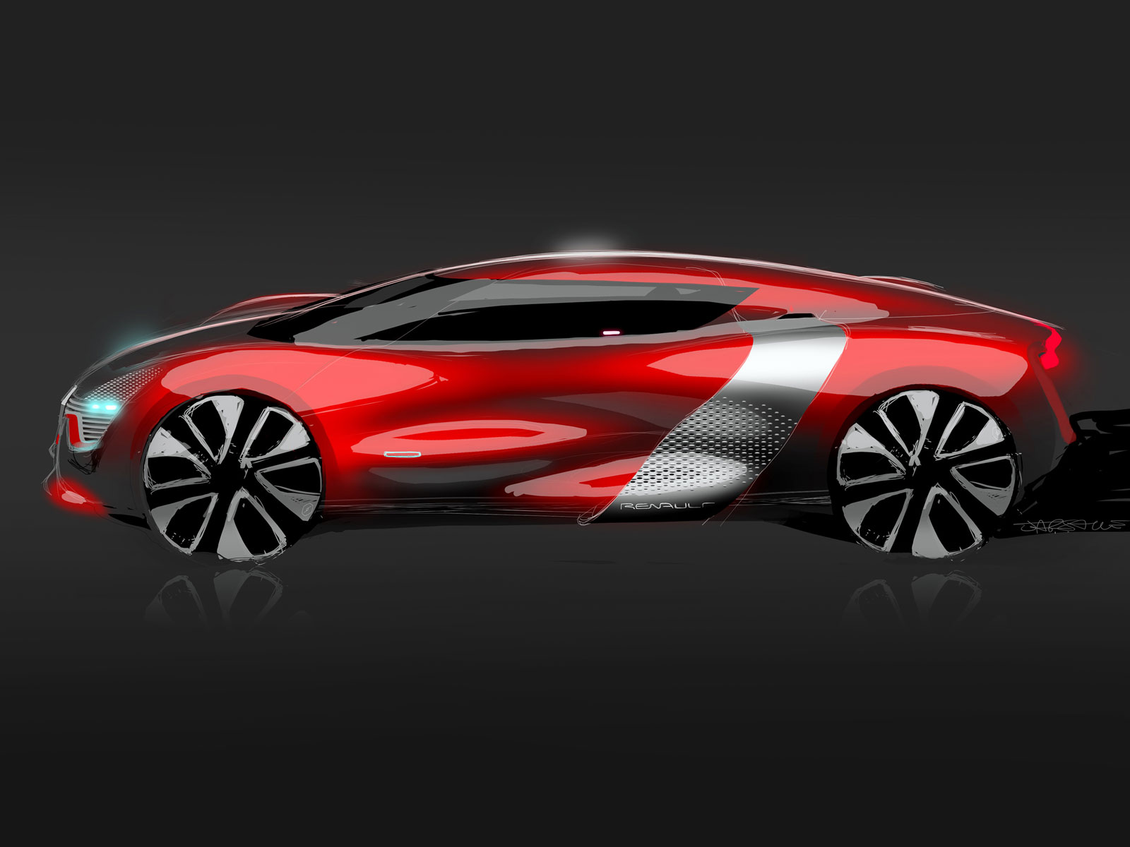Renault DeZir Concept Design Sketch Body Design