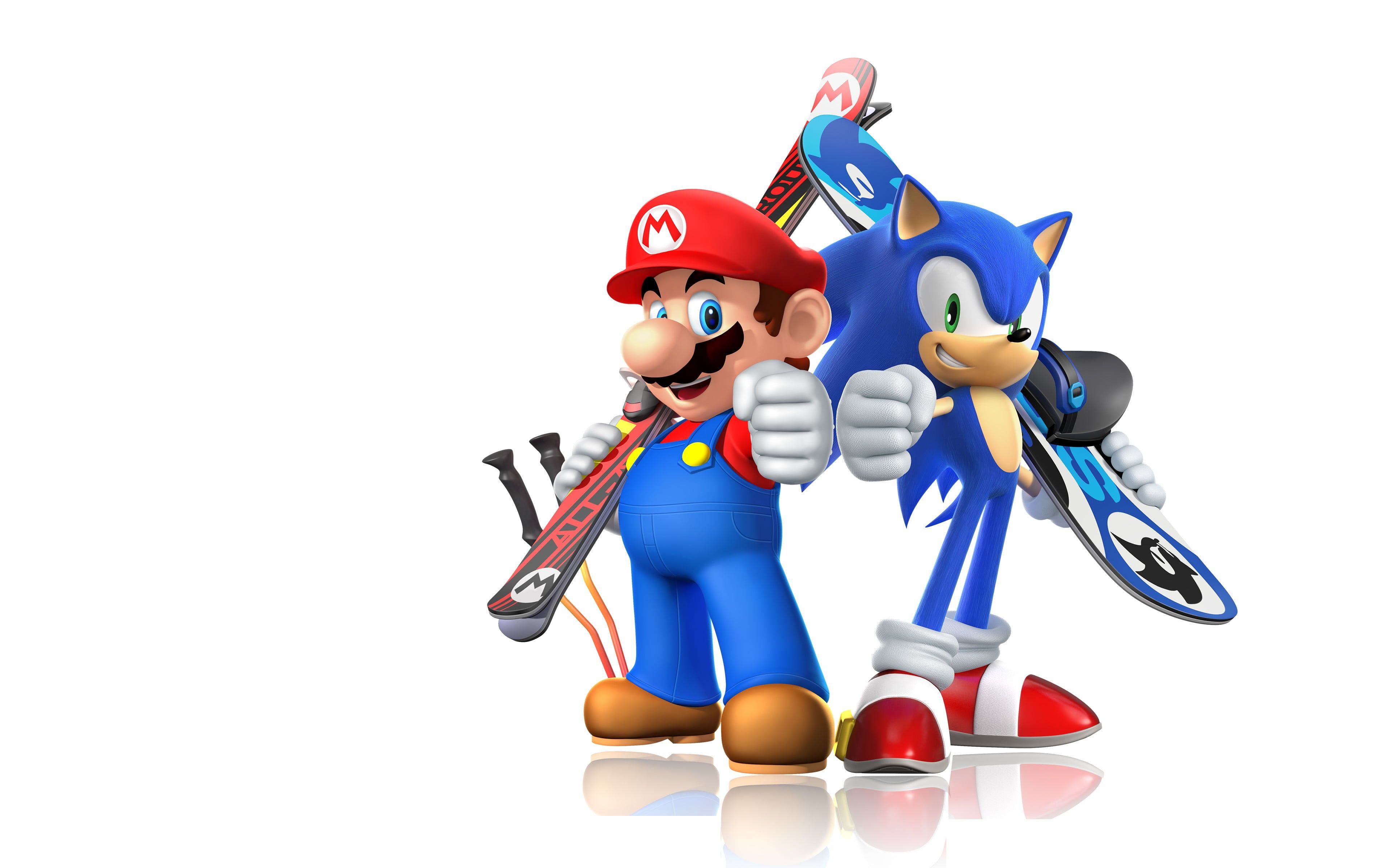 Super Mario and Sonic wall paper Mario Bros. Sonic the Hedgehog video games #skis #snowboards simple background Mario and. Sonic the hedgehog, Sonic, Super mario