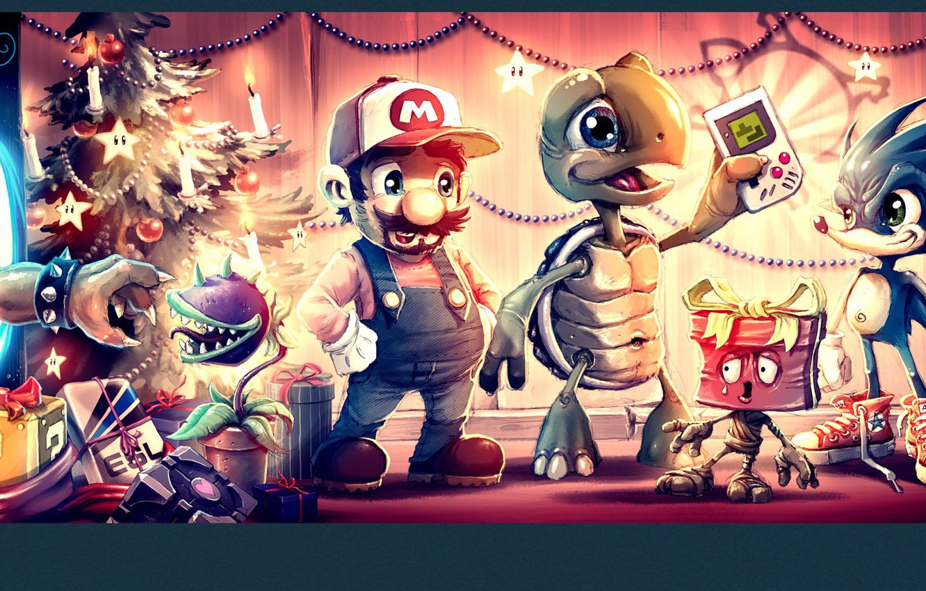 Photo Wallpaper Mario, Sonic, Mario, Game, Sonic Year Video Games