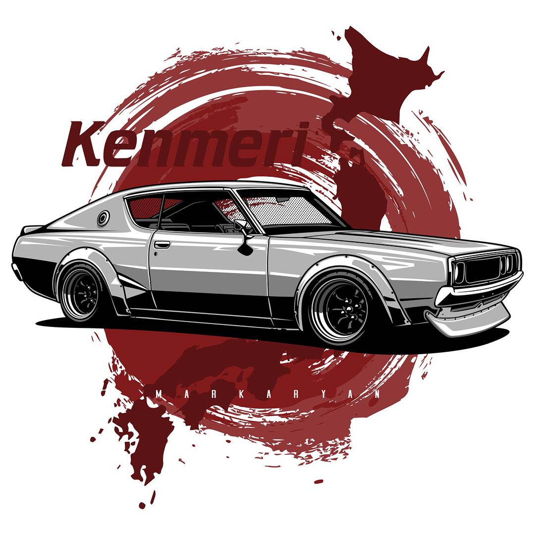 Nissan Skyline GTR Kpgc110 Kenmeri. Scroll Right. T Shirts, Covers, Stickers, Posters Available In My Store On #r. Nissan Skyline, Skyline Gtr, Art Cars