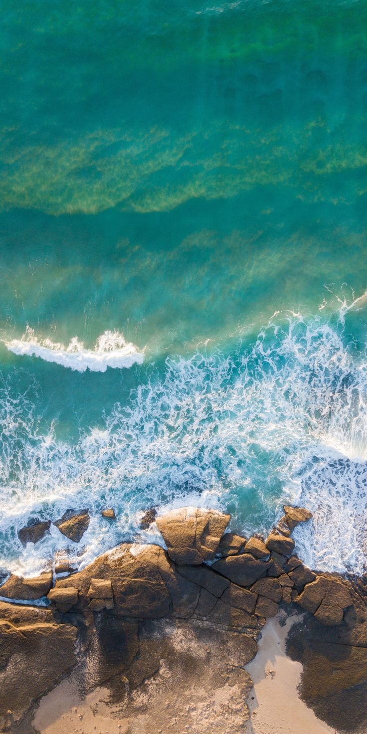 Coast, Rocks, Blue Green Sea, Sea Waves, Drone Shot, Nature, 1080x2160 Wallpaper. Landscape Wallpaper, Waves Wallpaper, Scenery Wallpaper
